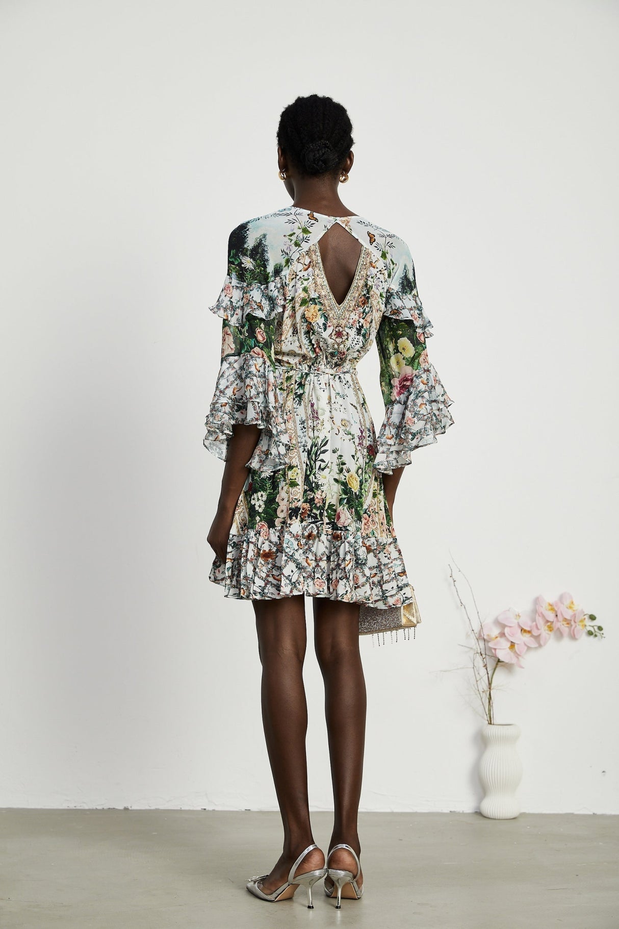 Mariuccia Mini Dress Renaissance Romance Ruffle & Crystal