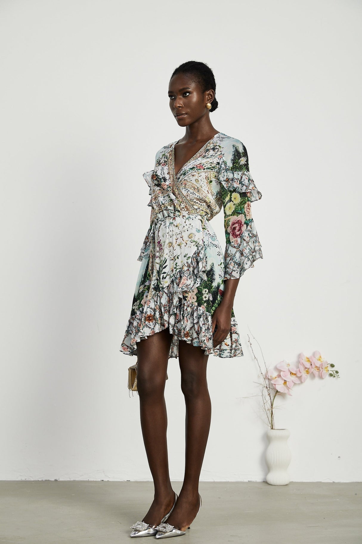 Mariuccia Mini Dress Renaissance Romance Ruffle & Crystal