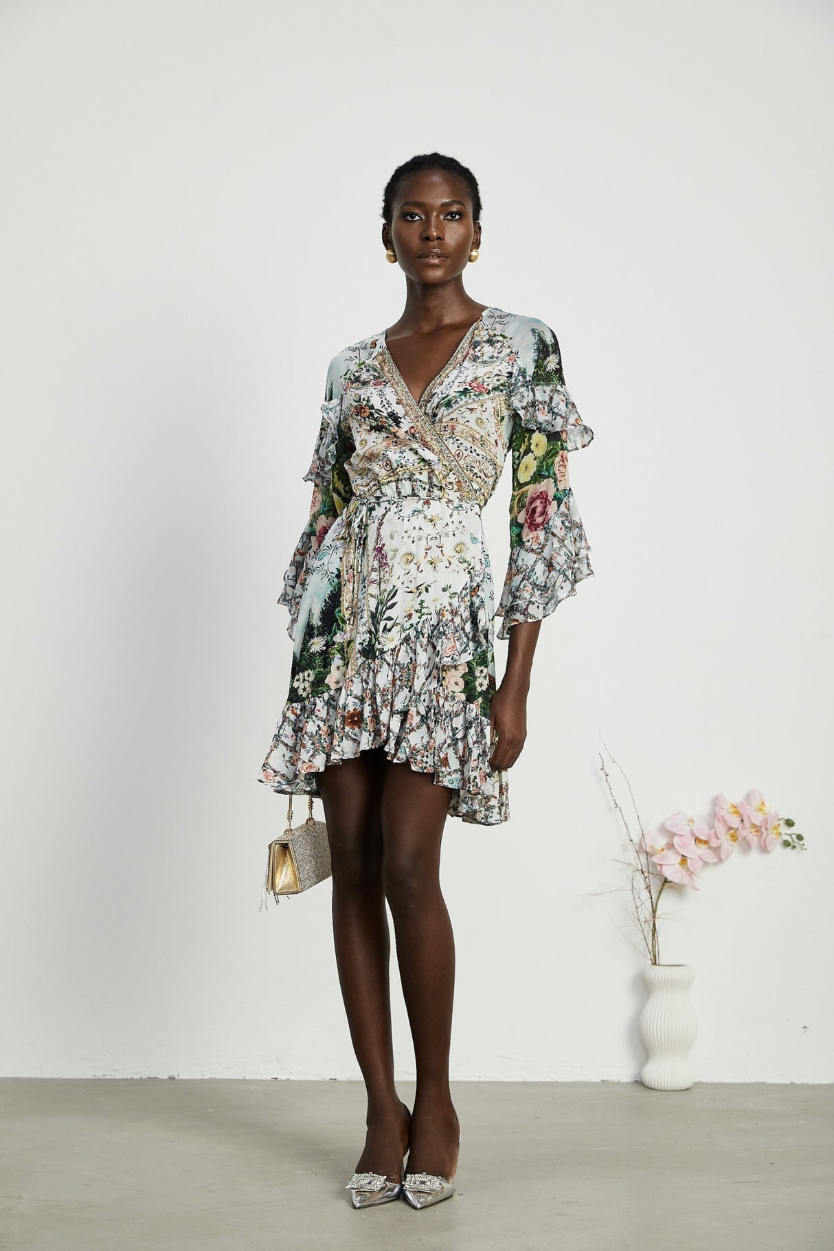 Mariuccia Mini Dress Renaissance Romance Ruffle & Crystal