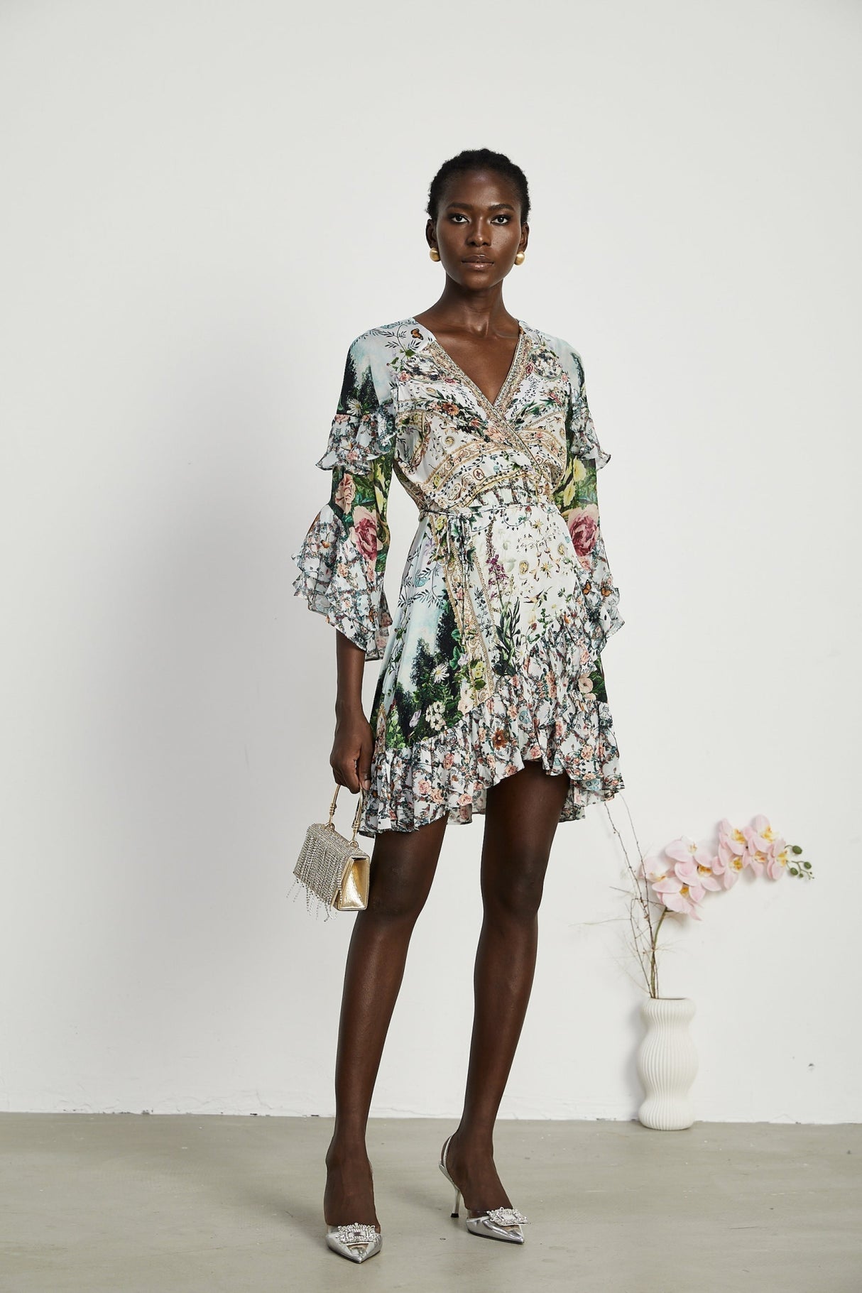 Mariuccia Mini Dress Renaissance Romance Ruffle & Crystal