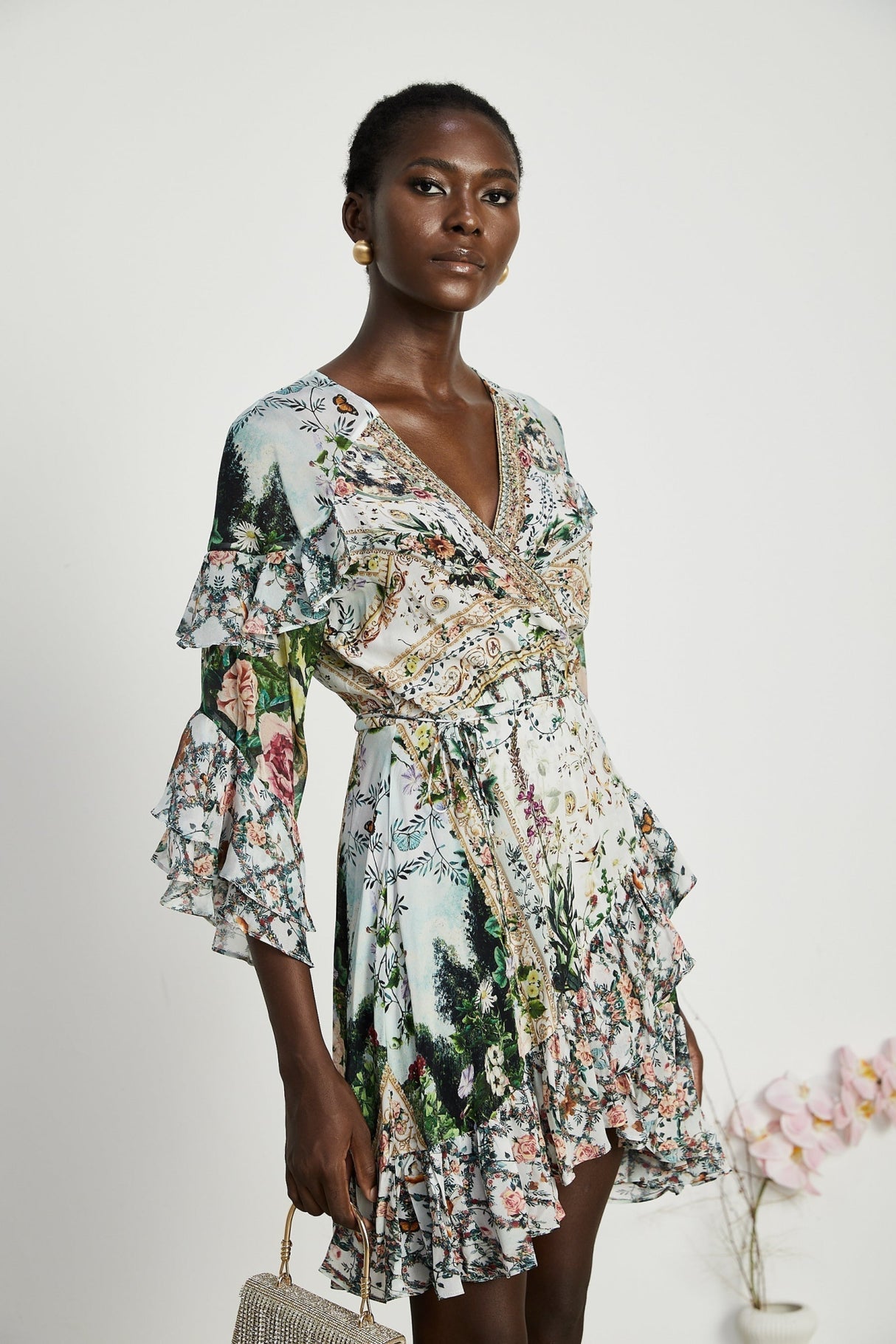 Mariuccia Mini Dress Renaissance Romance Ruffle & Crystal