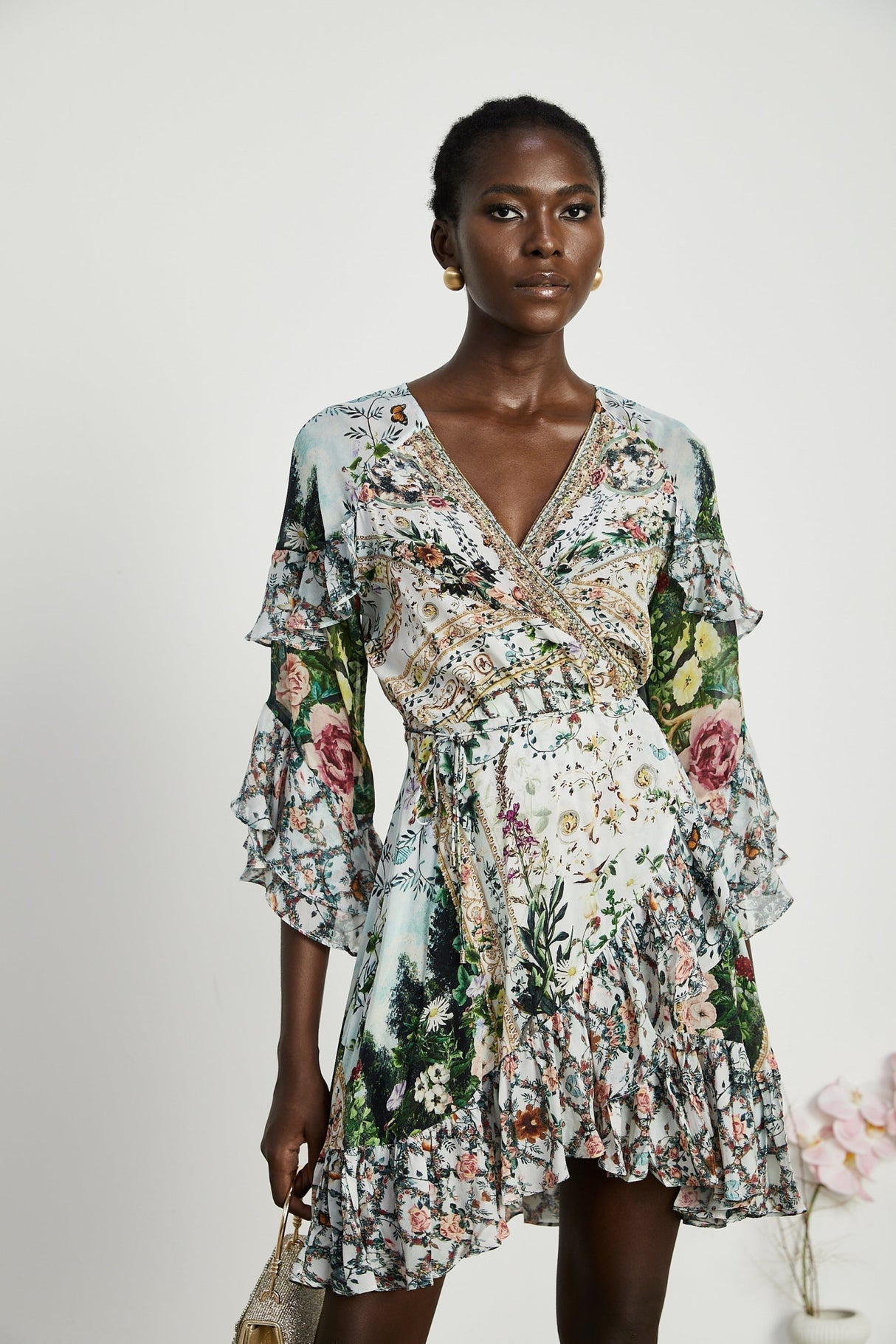 Mariuccia Mini Dress Renaissance Romance Ruffle & Crystal