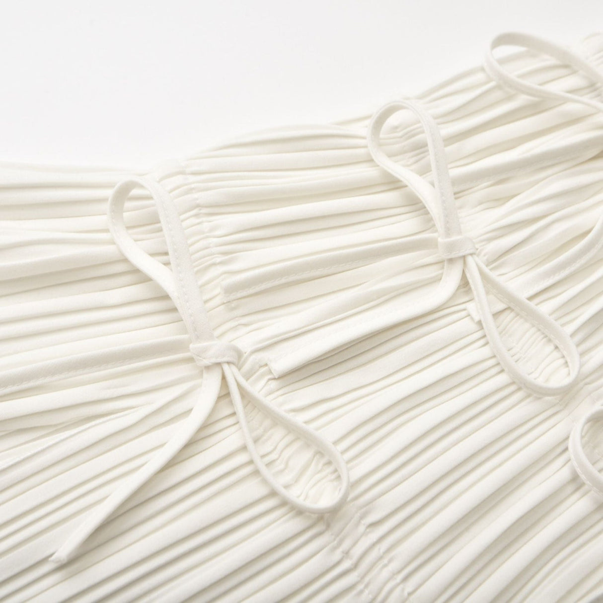 Mariuccia Skirt & Top Set White Pleated Open Back & Slit