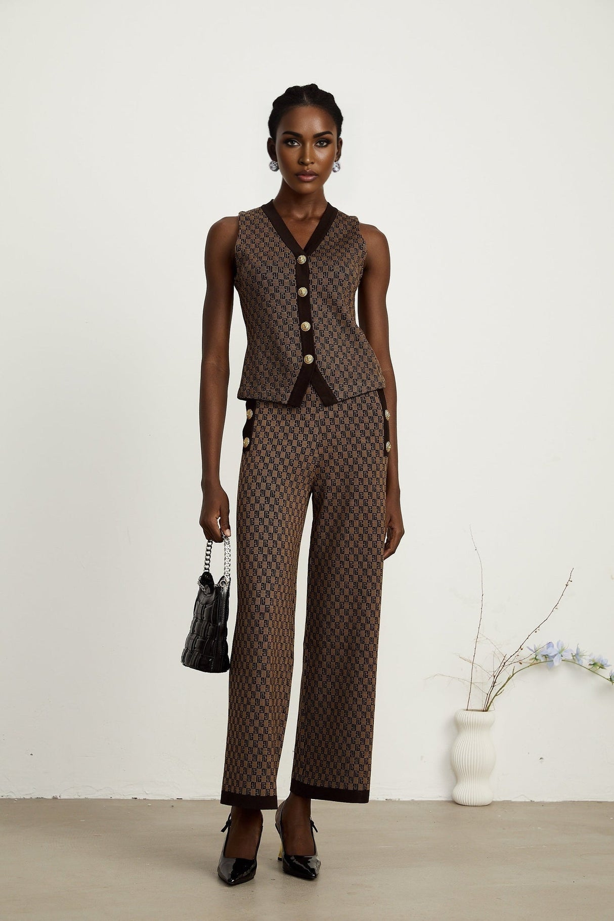 Marley Top & Trousers Monogram Jacquard Matching Set