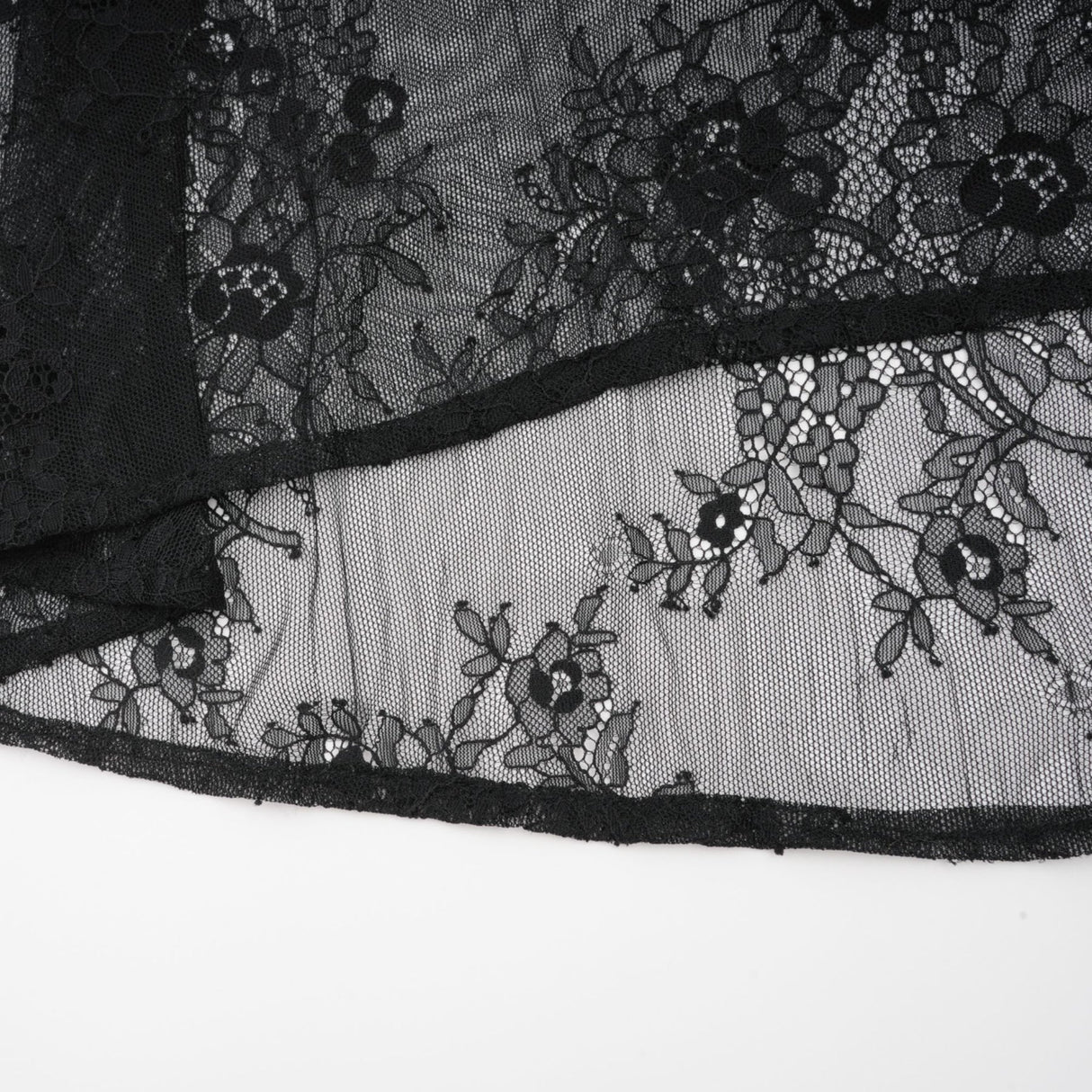 Marta Maxi Dress in Black - Asymmetrical Crossover Style with Lace Overlay & Crystal Embellishments