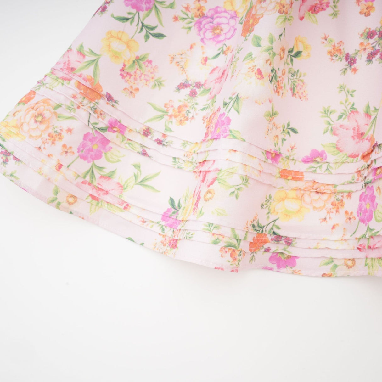 Marta Mini Dress Pink Floral Corset Pleat Tie Zip