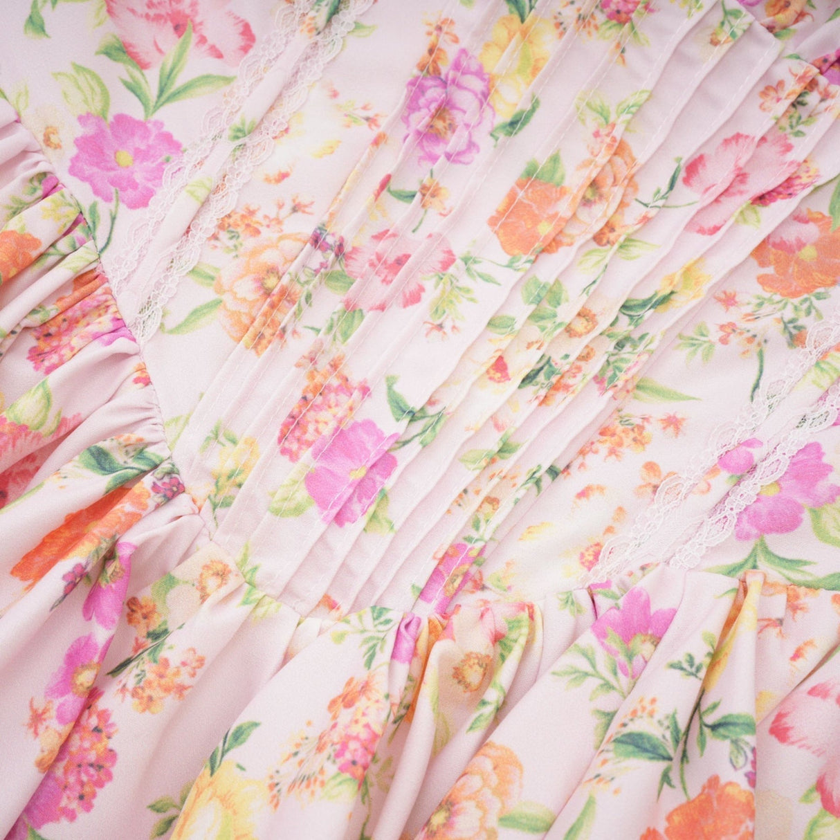 Marta Mini Dress Pink Floral Corset Pleat Tie Zip