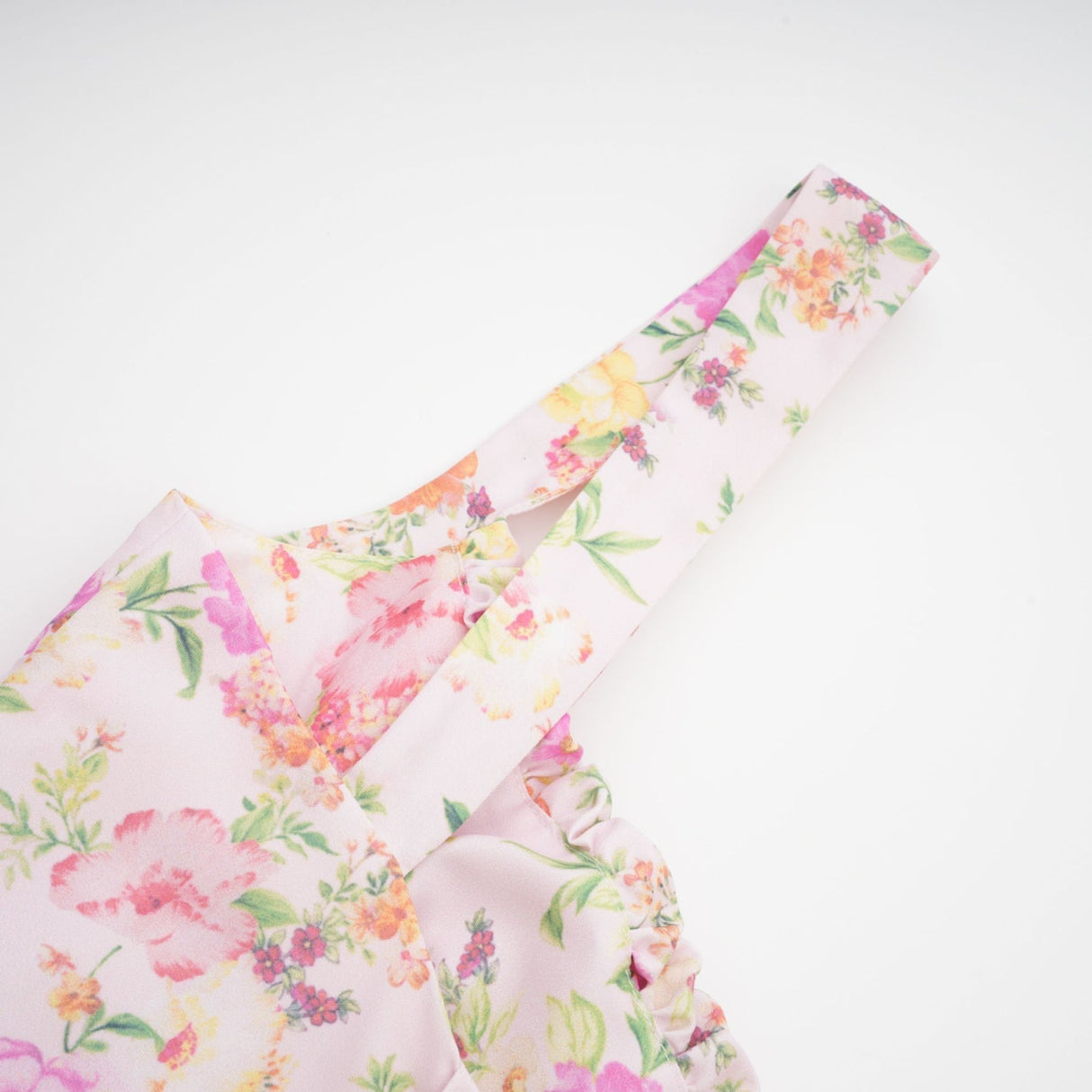 Marta Mini Dress Pink Floral Corset Pleat Tie Zip