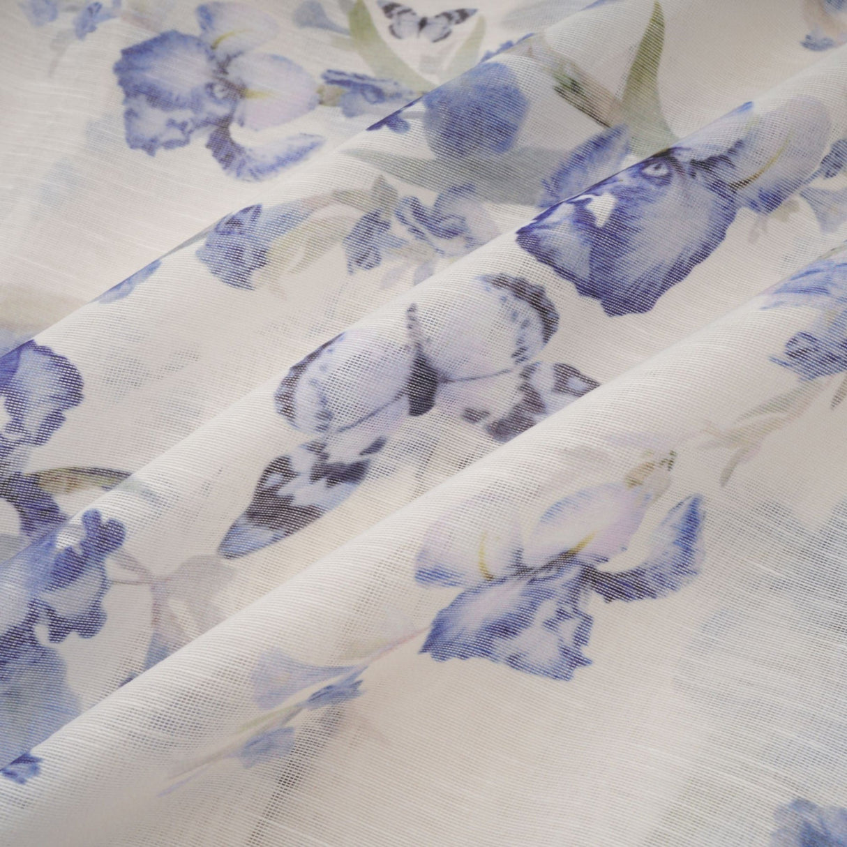 Matilde Mini Dress Blue White Floral Ruffled Scallop Belted