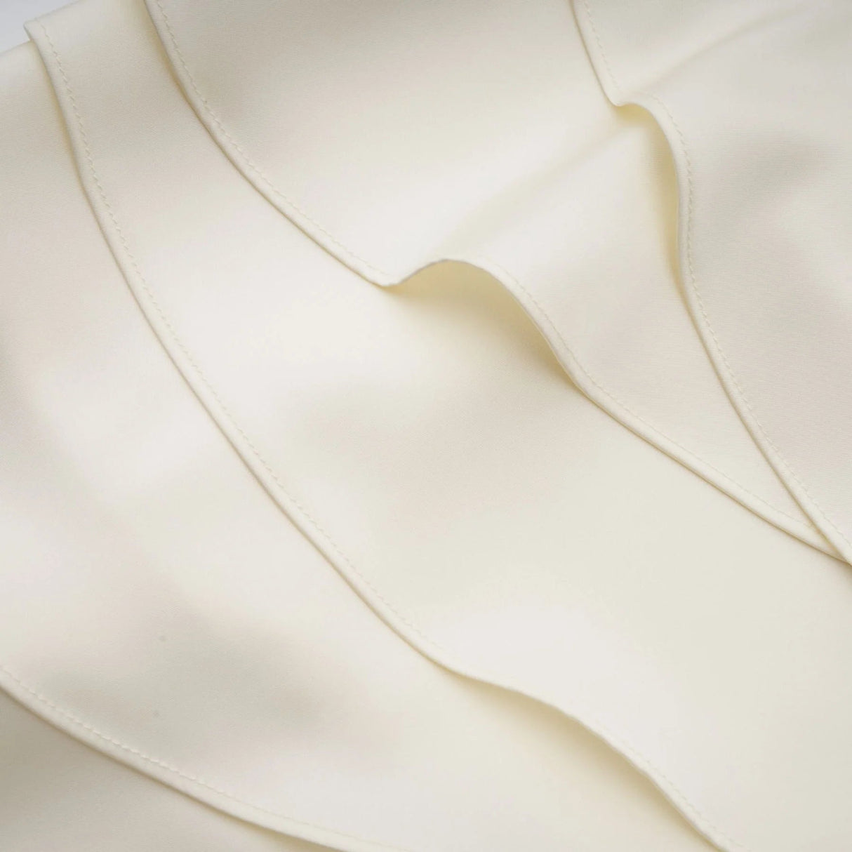 Mattea Mini Dress White Satin Ruffled Shawl Panel Open Back & Thigh - Length