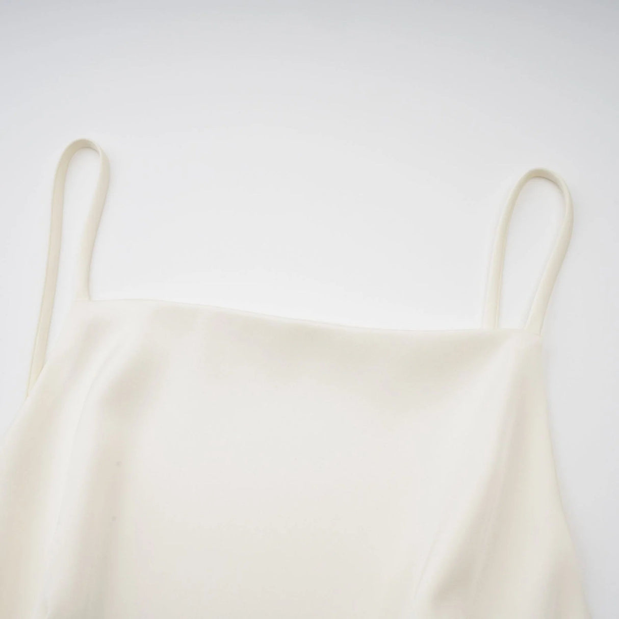 Mattea Mini Dress White Satin Ruffled Shawl Panel Open Back & Thigh - Length