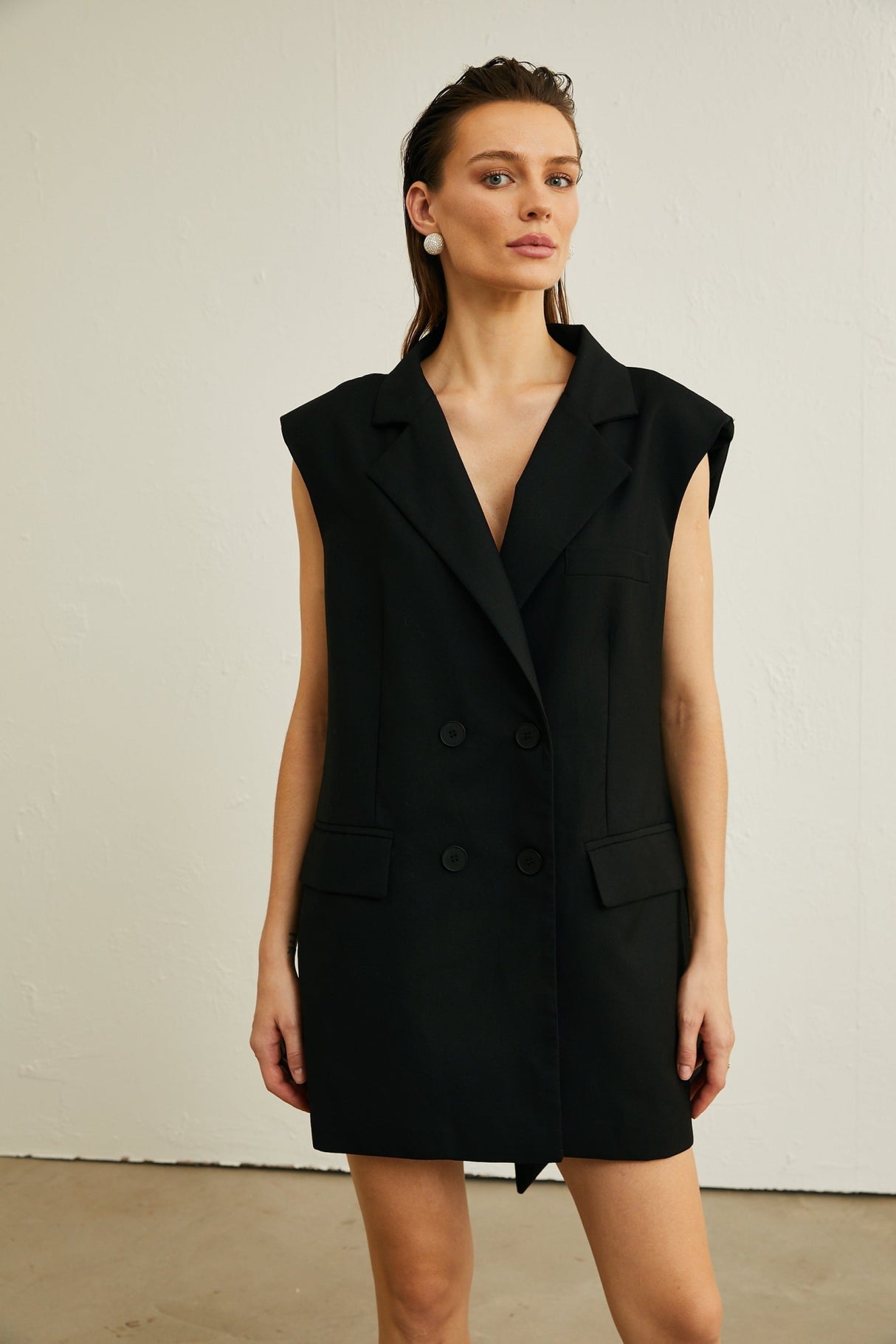 Maya Blazer with Bow Detail & Open Back