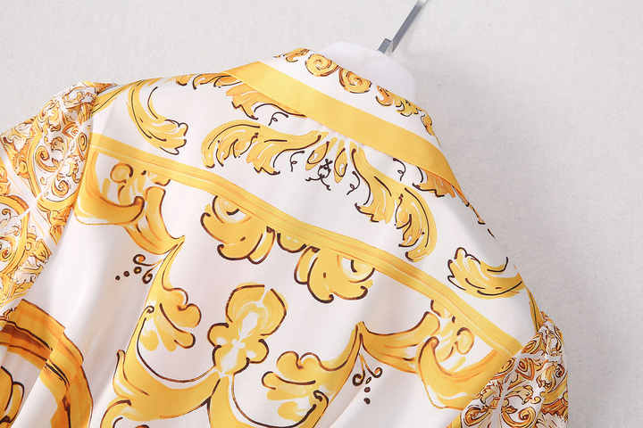 Maya Printed Maxi Dress – Flowing Silhouette with Tie Belt – Bold Statement Look