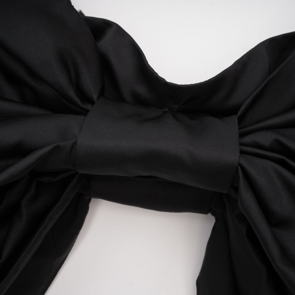 Maya Top Black Bow Cropped Zip Back Spaghetti Straps