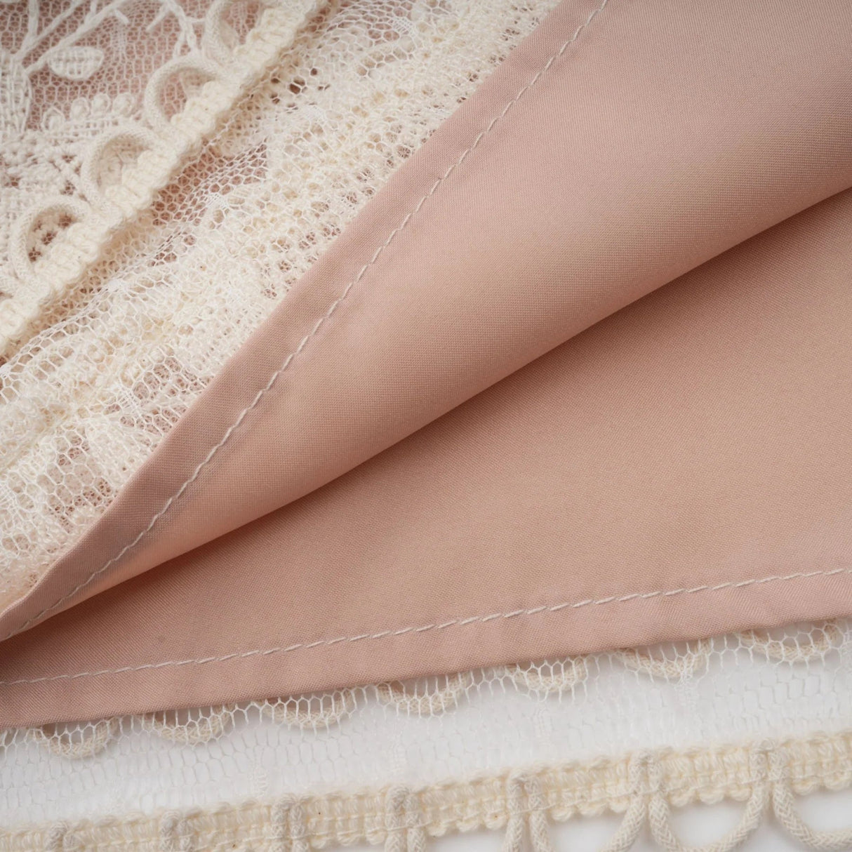 Meghan Midi Dress Floral Lace Beaded Neutrals