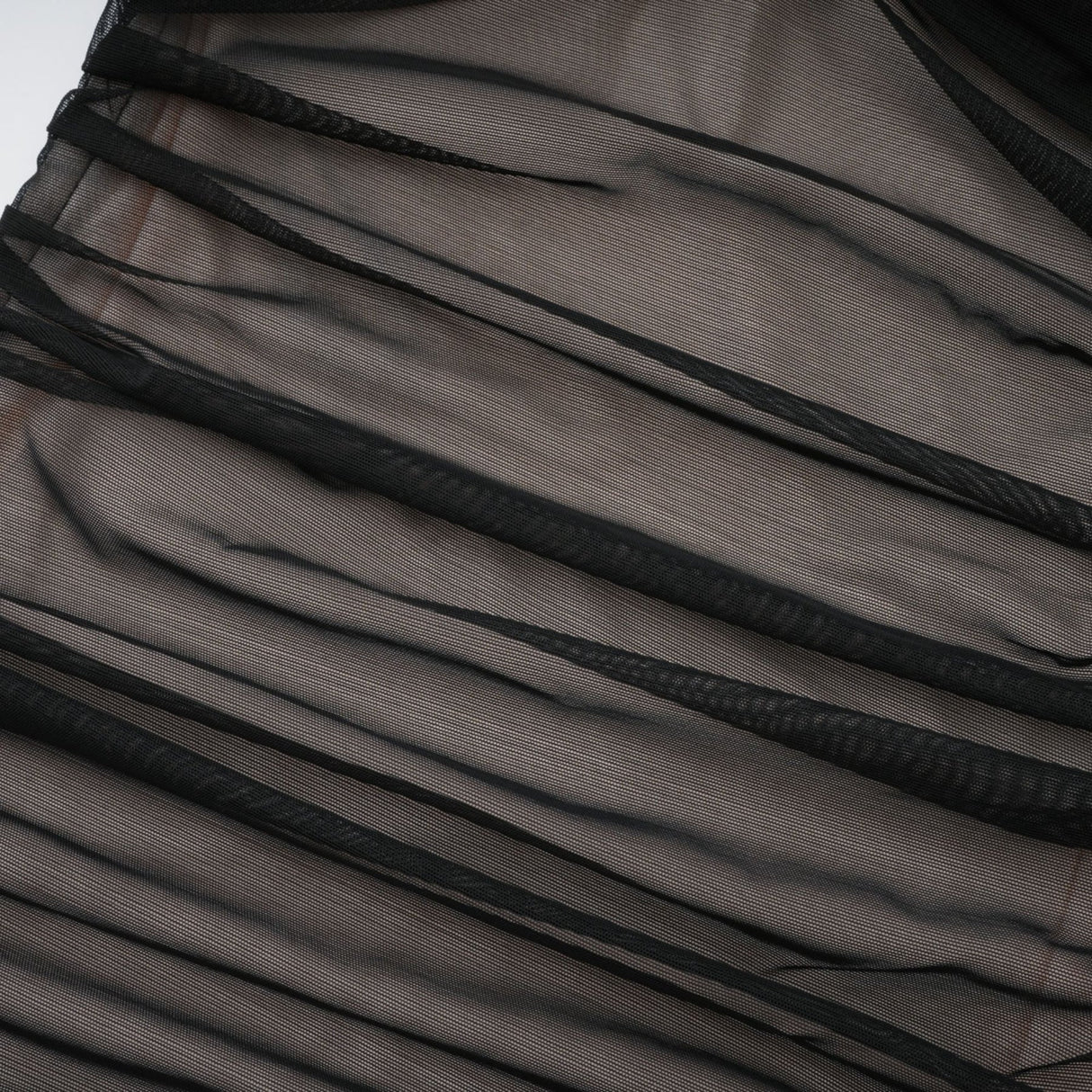 Melanie Dress Black Fishtail Mesh & Ruched Off - Shoulder Maxi