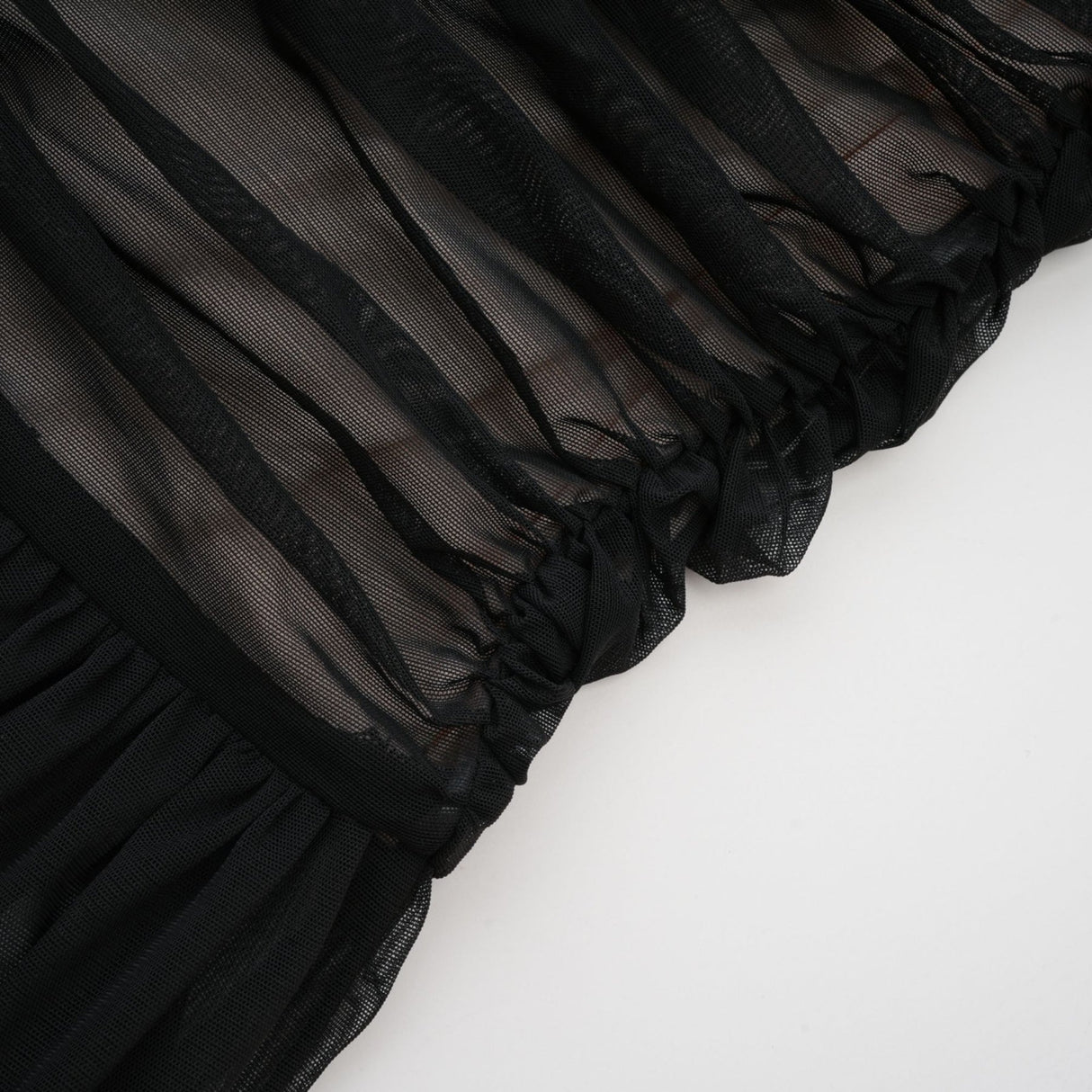 Melanie Dress Black Fishtail Mesh & Ruched Off - Shoulder Maxi