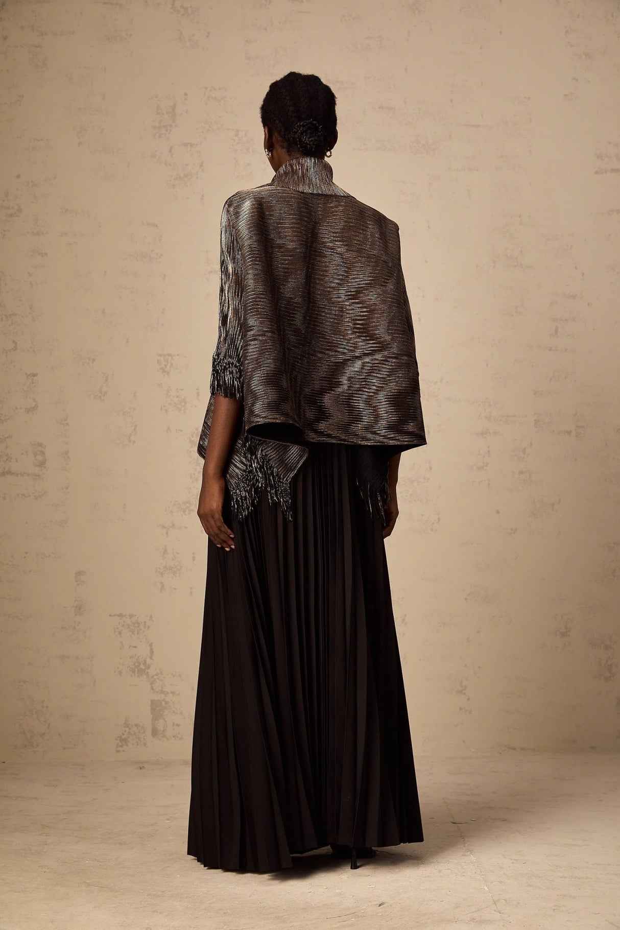 Melanie Top & Skirt Set - Black & Gold Gilded Cape Design