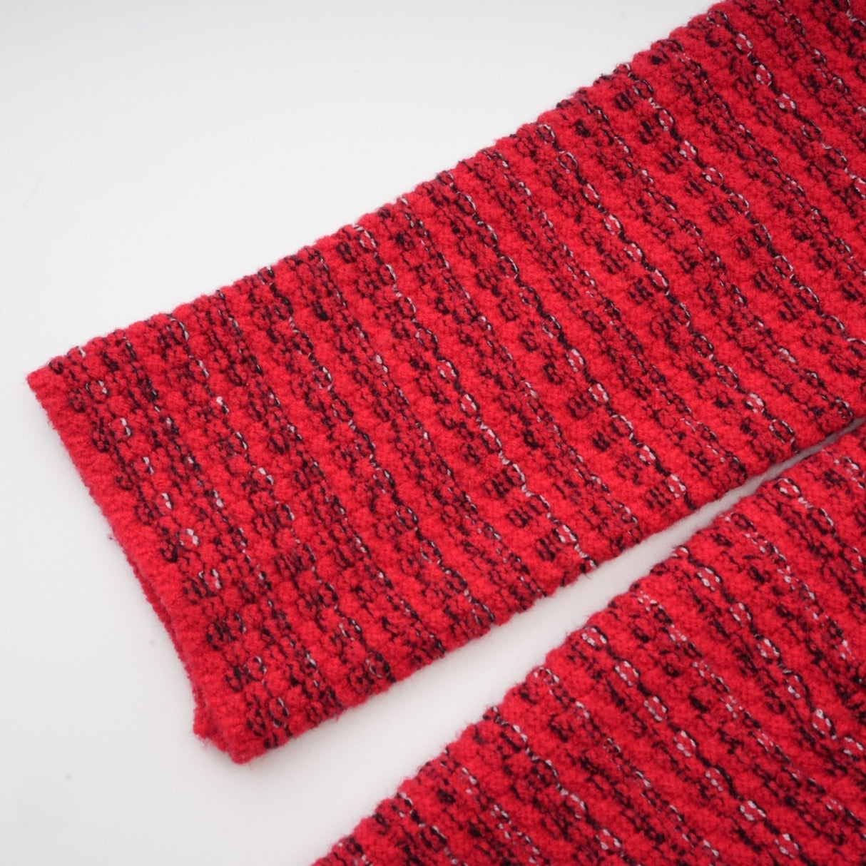 Melissa Midi Dress - Long - Sleeved Embellished Red Knit with Front Pockets