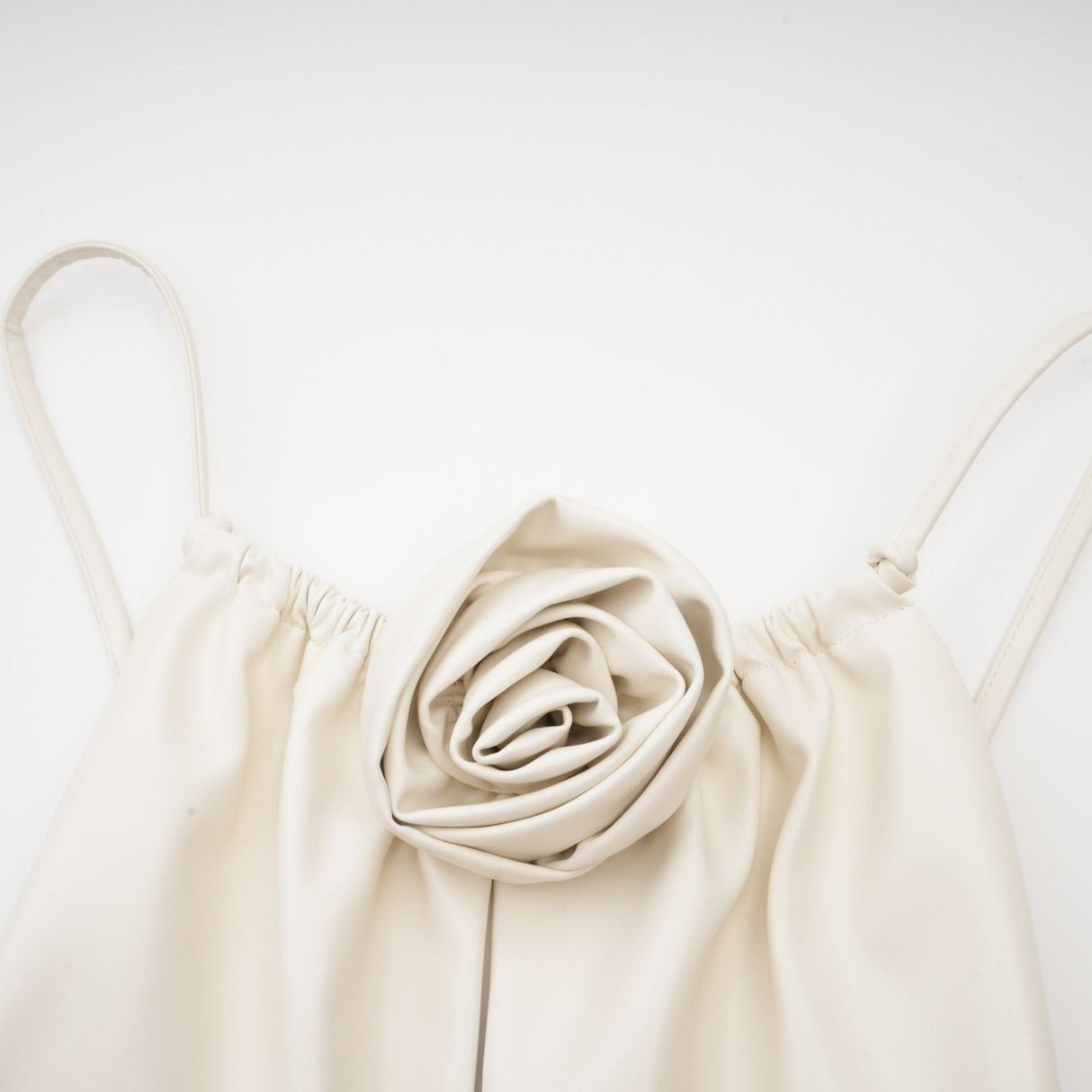 Meredith Floral Top White Leather Feel Applique & Zip