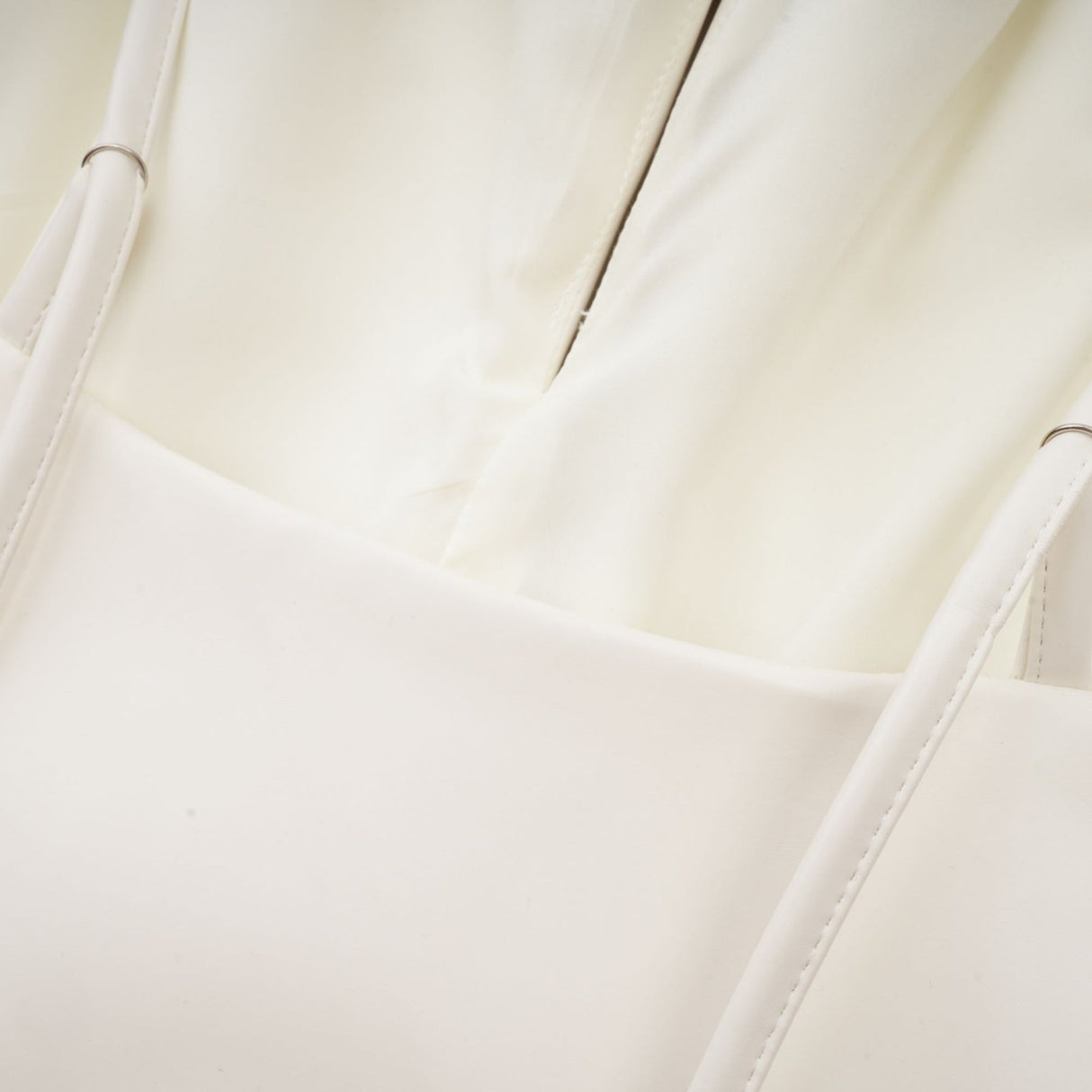 Meredith Floral Top White Leather Feel Applique & Zip