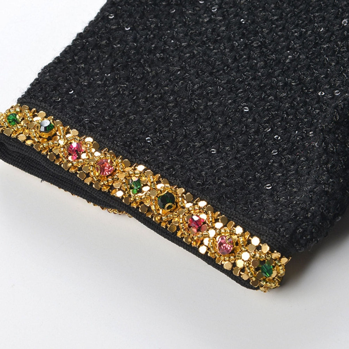 Meredith Knitted Dress with Sequin Lapel & Pockets