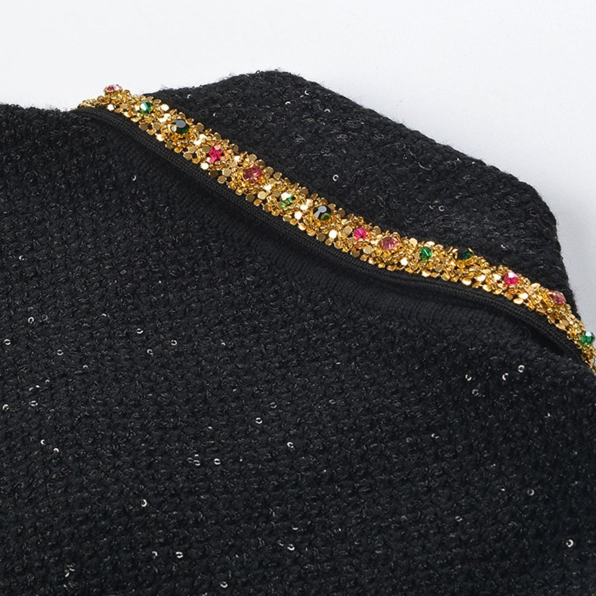 Meredith Knitted Dress with Sequin Lapel & Pockets