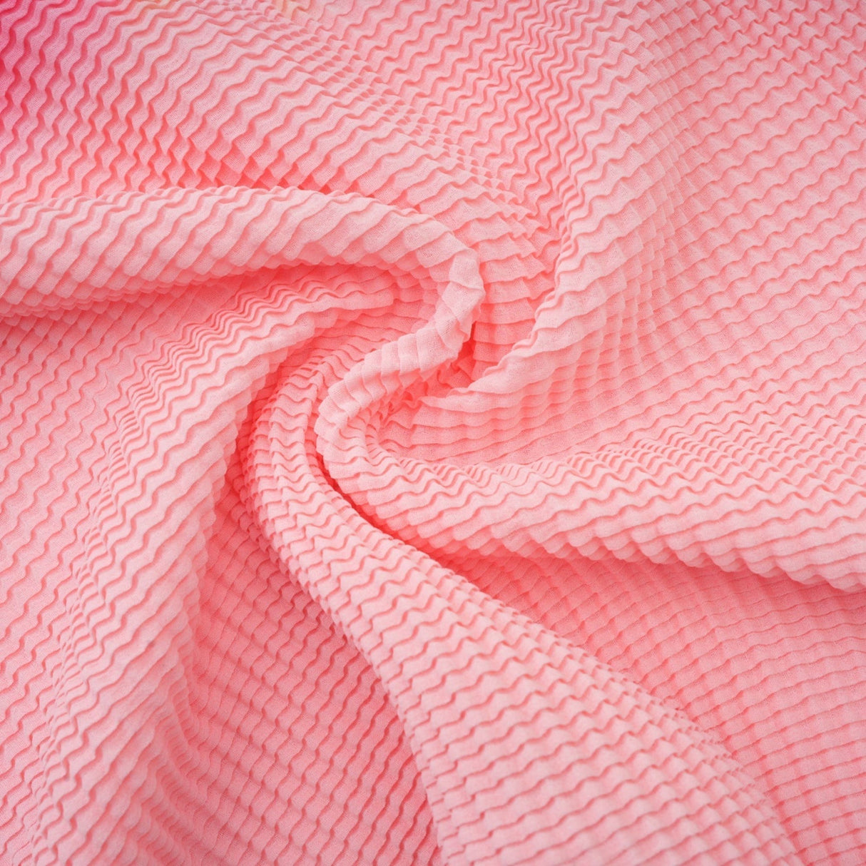 Michela Floral Midi Dress Pink Crew Neck with Short Sleeves & Pleated Detail