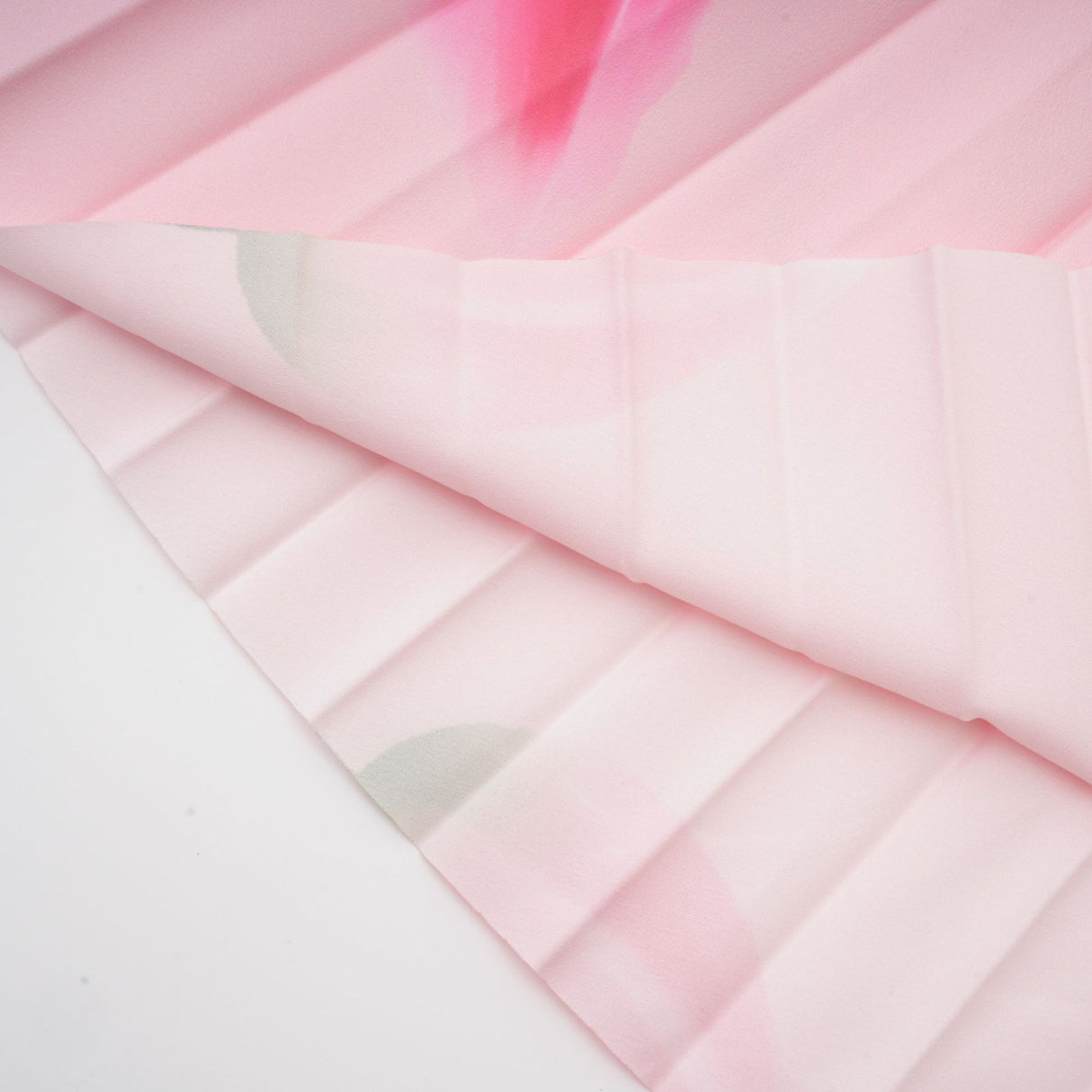 Michela Floral Midi Dress Pink Crew Neck with Short Sleeves & Pleated Detail