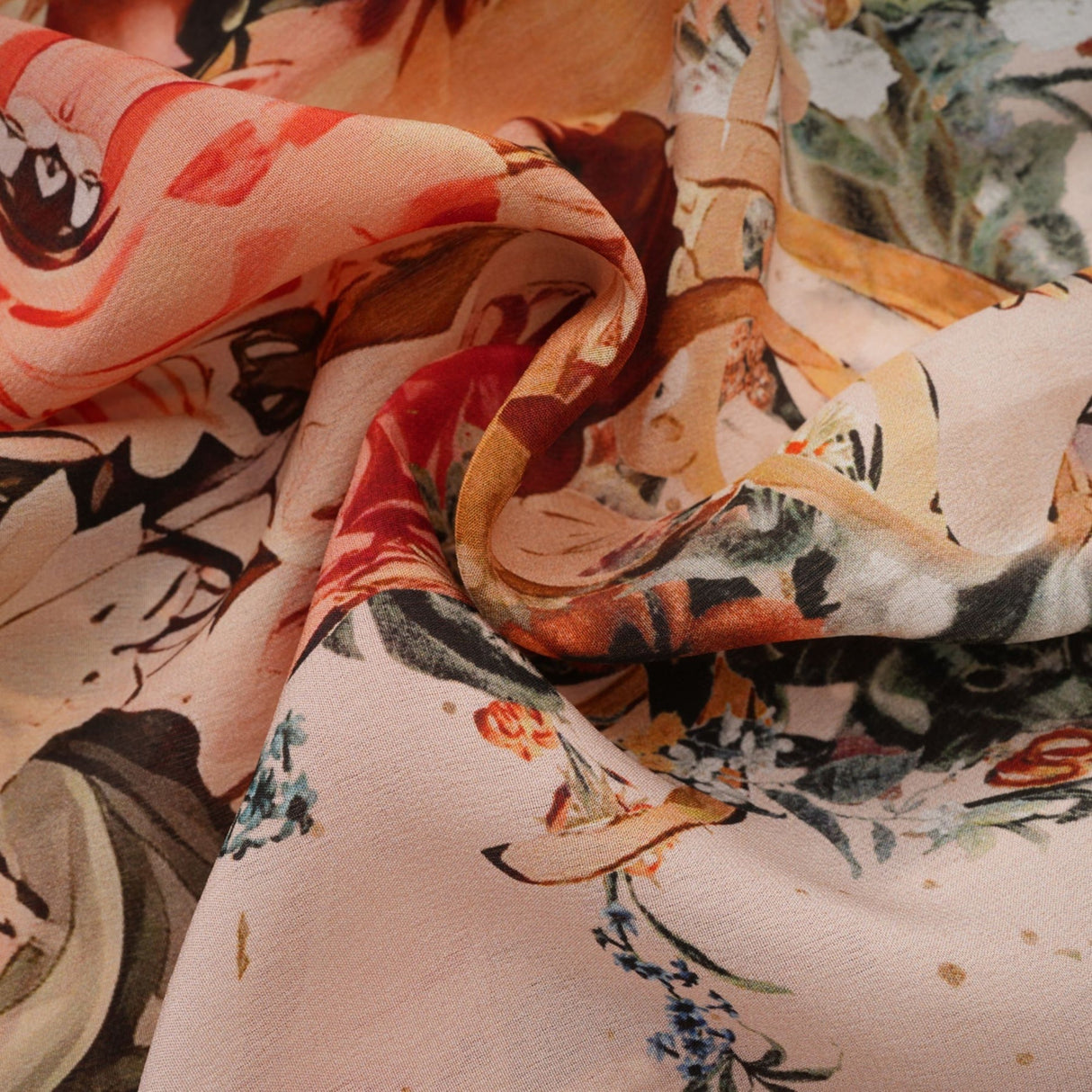 Michelina Dress Floral Print Blouson Sleeve Bow Detail Silk Thigh - Length