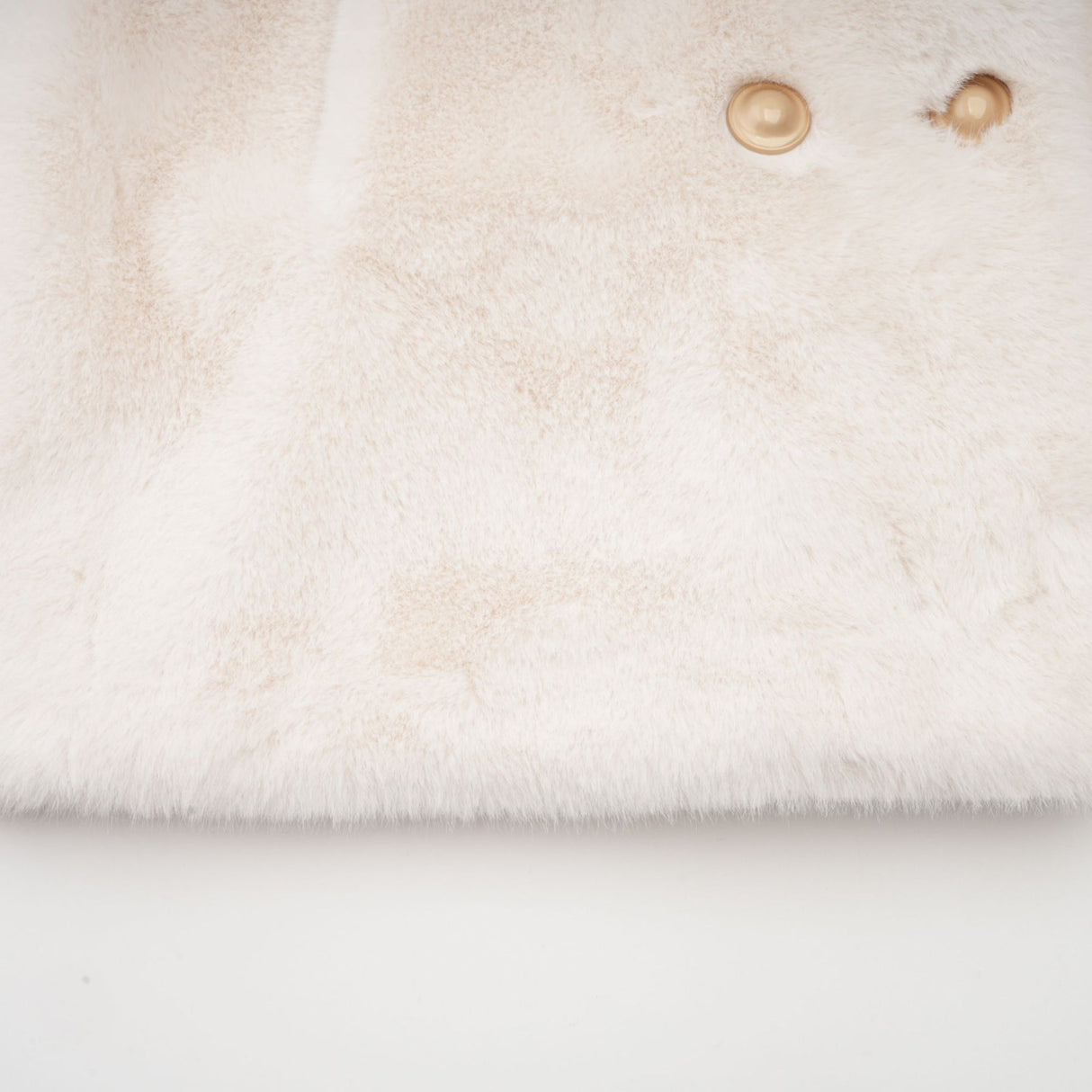 Miracle Jacket Miracle Faux Fur Double Breasted White & Stand