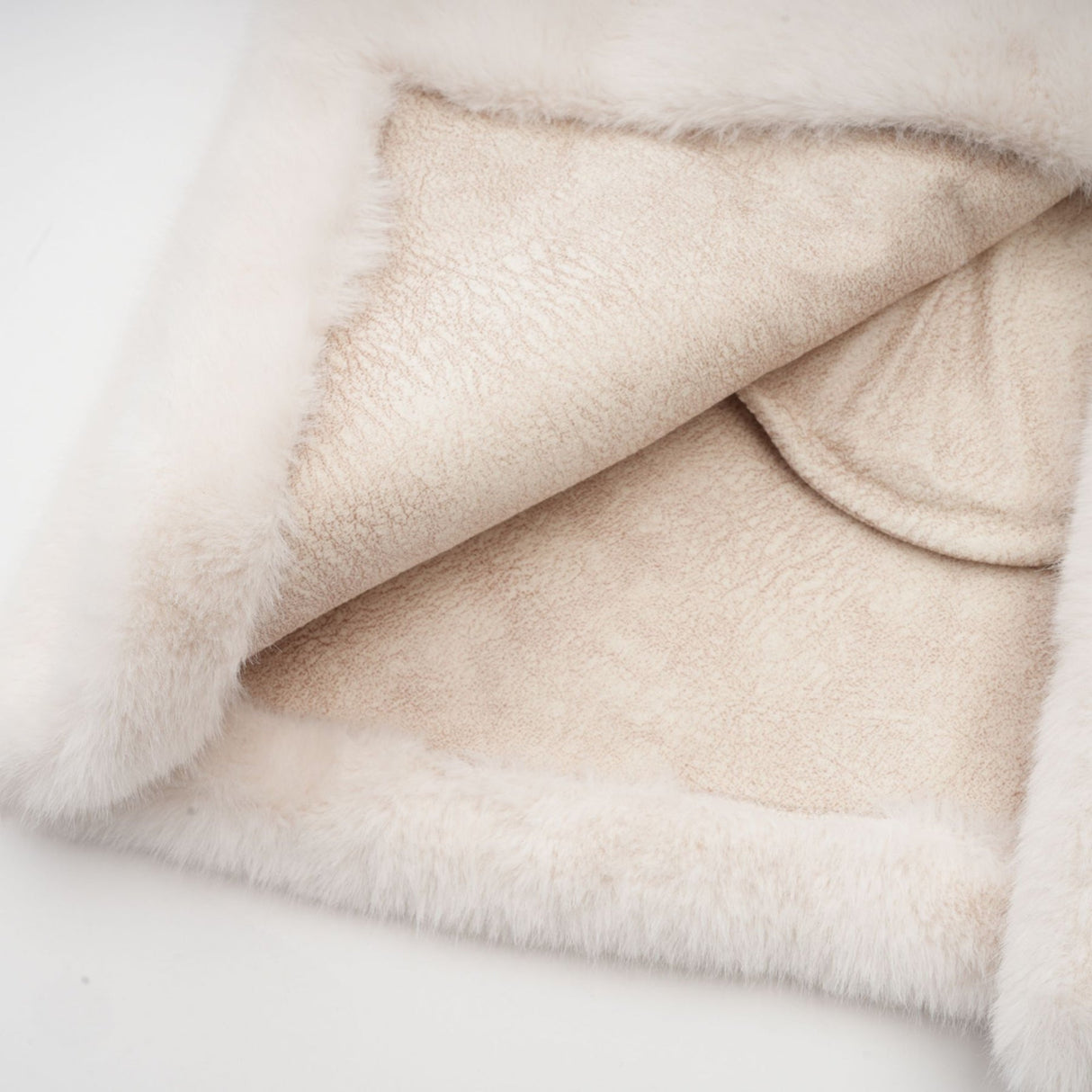 Miracle Jacket Miracle Faux Fur Double Breasted White & Stand