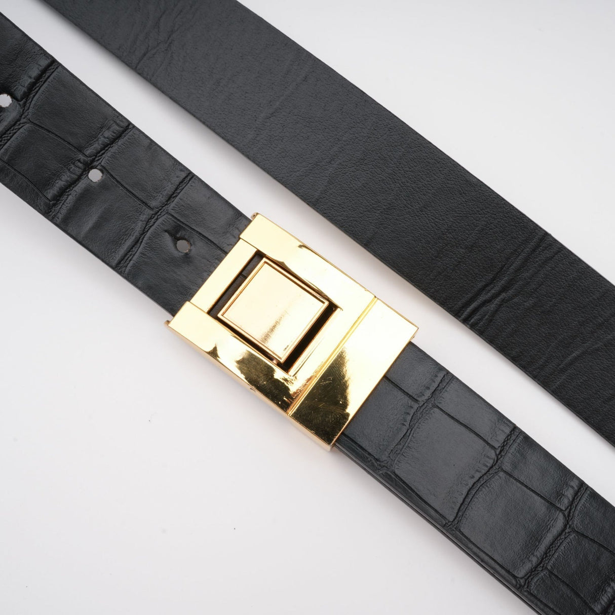 Miranda Black Belted Shorts with Gold - Tone Hardware