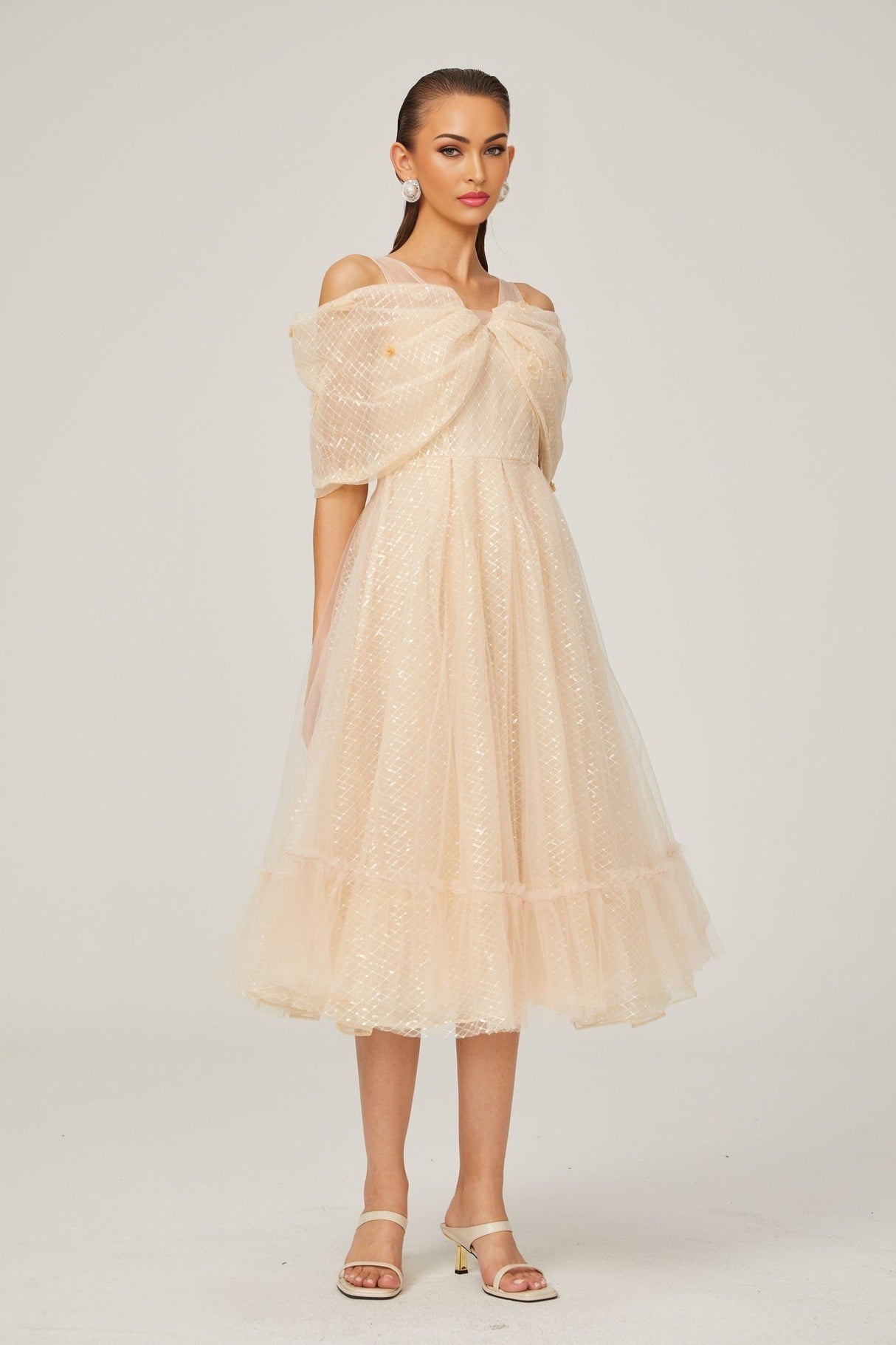 Miriam Check Pattern Midi Dress