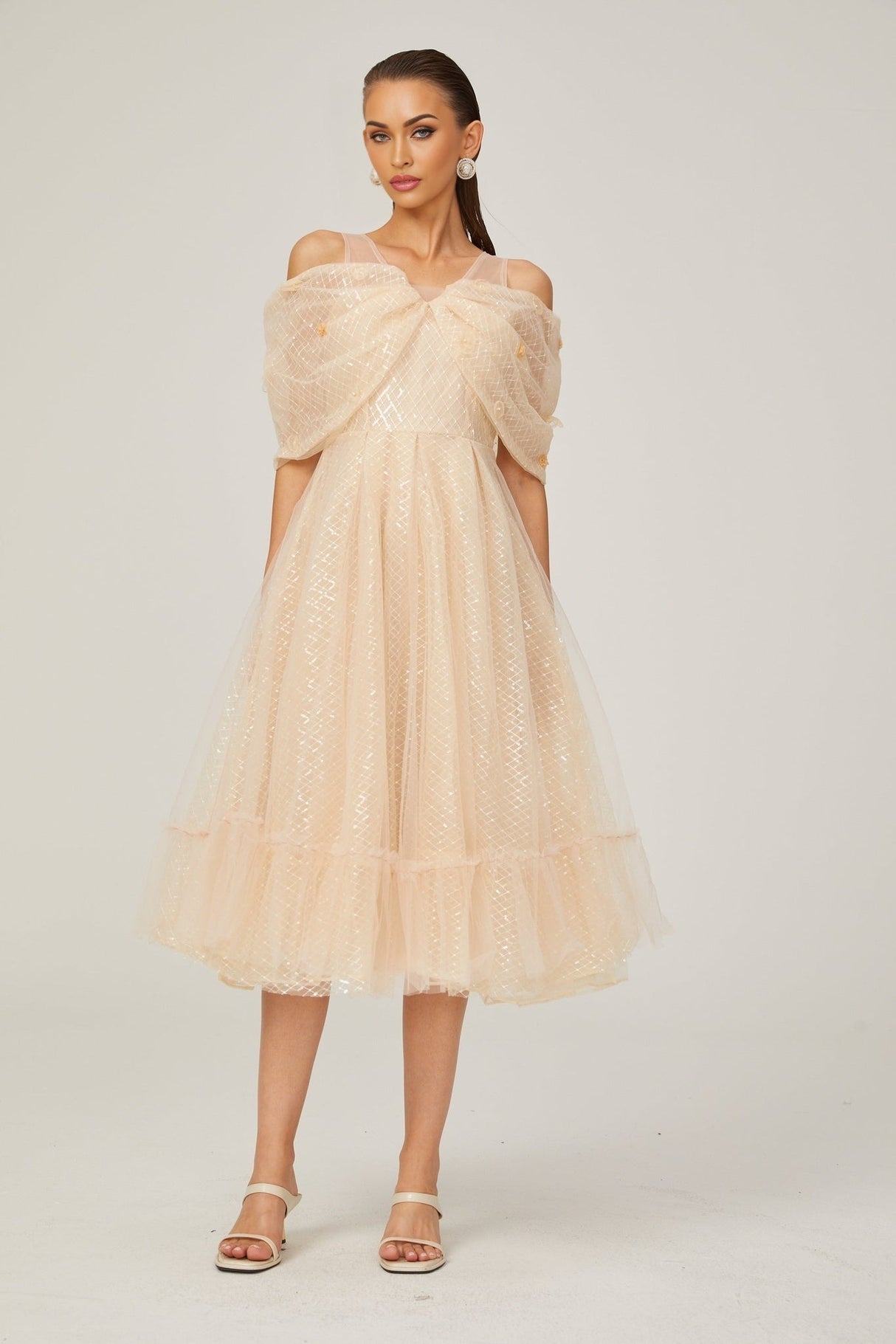 Miriam Check Pattern Midi Dress