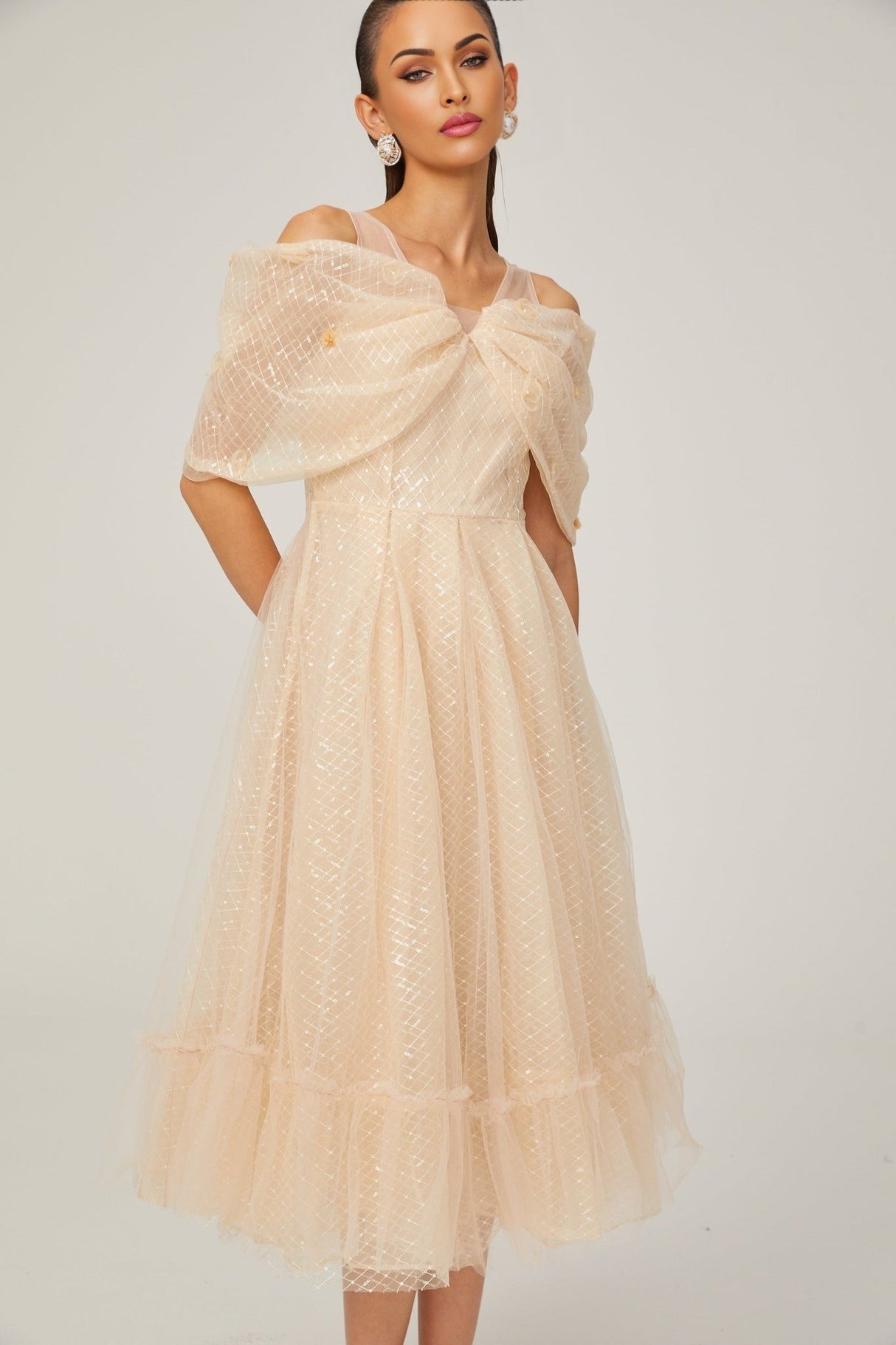 Miriam Check Pattern Midi Dress