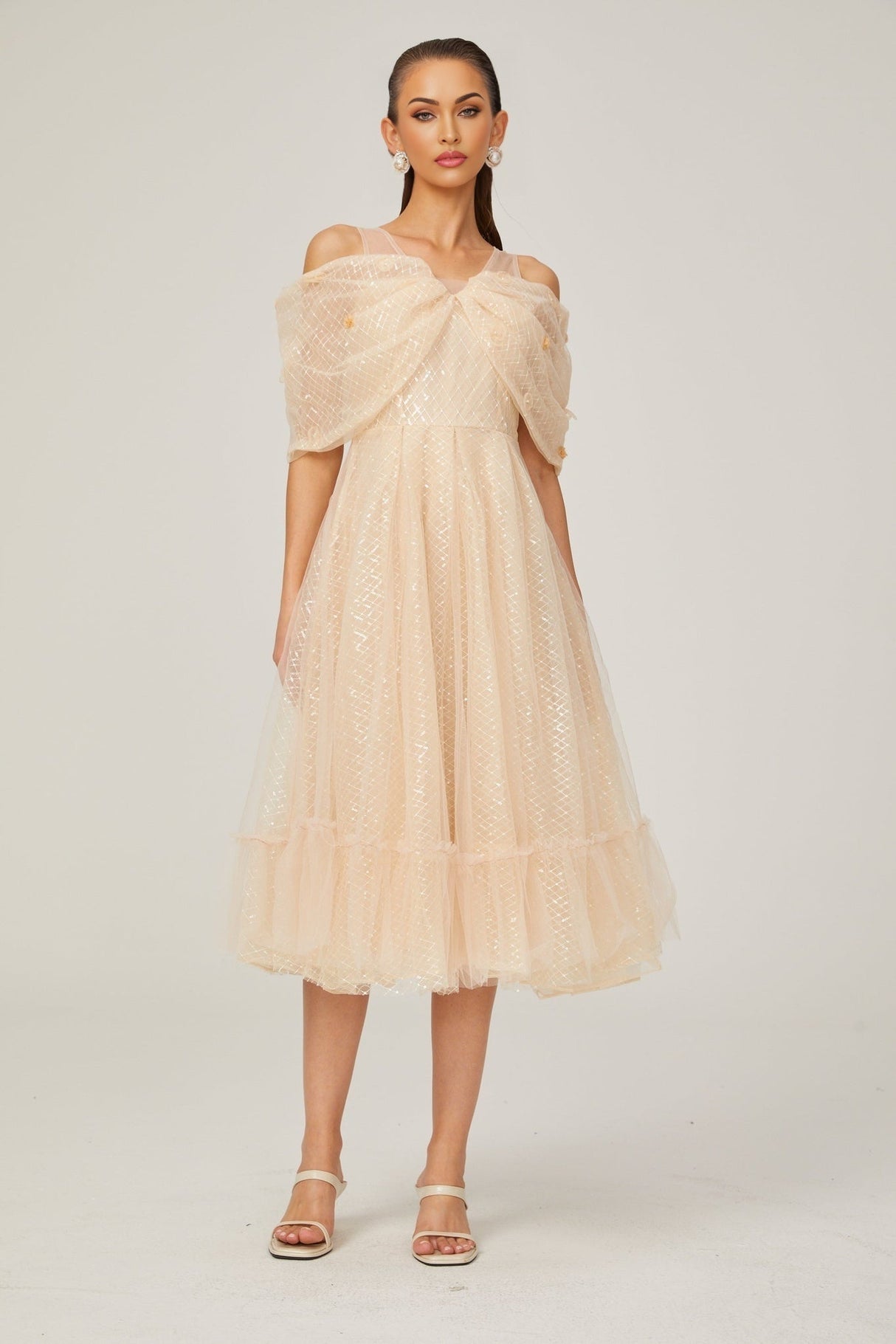 Miriam Check Pattern Midi Dress