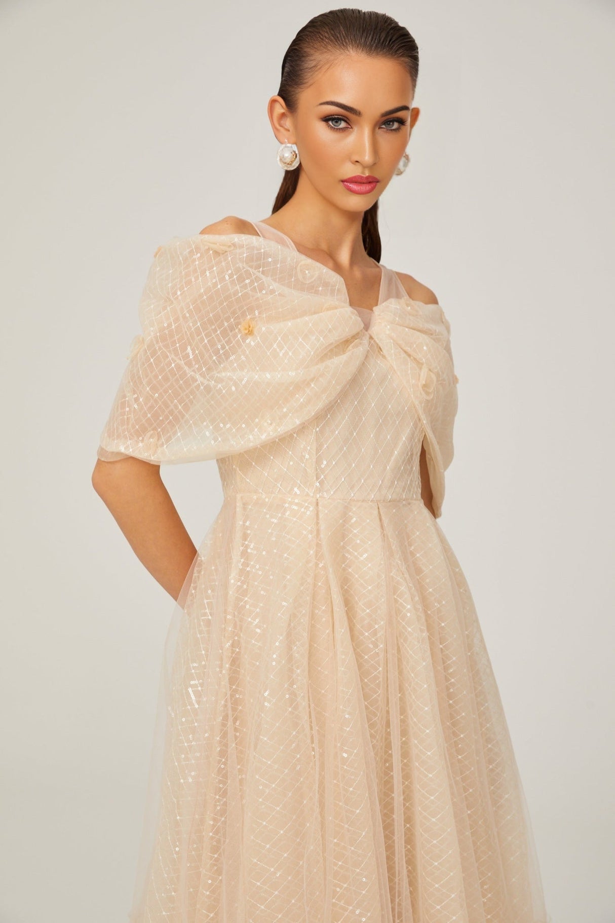 Miriam Check Pattern Midi Dress