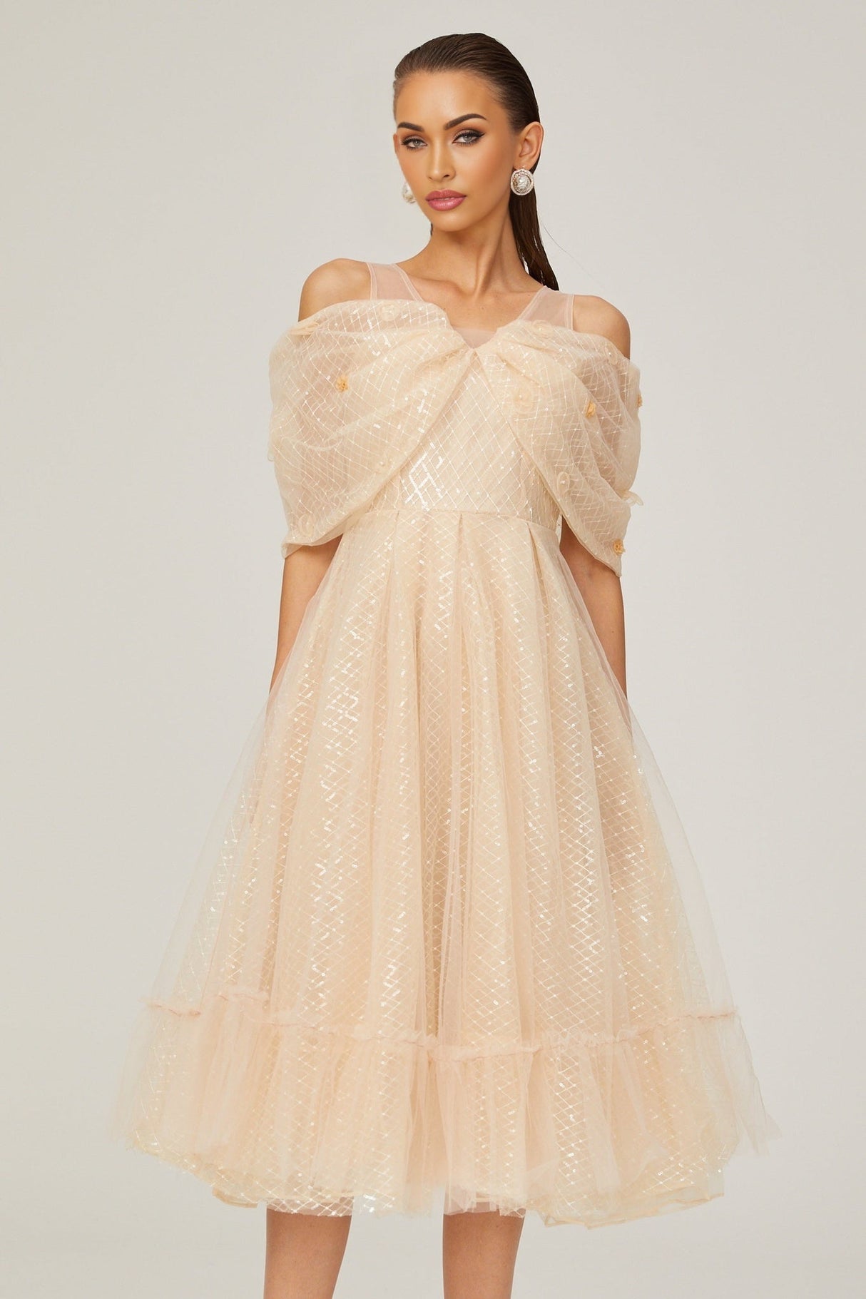 Miriam Check Pattern Midi Dress