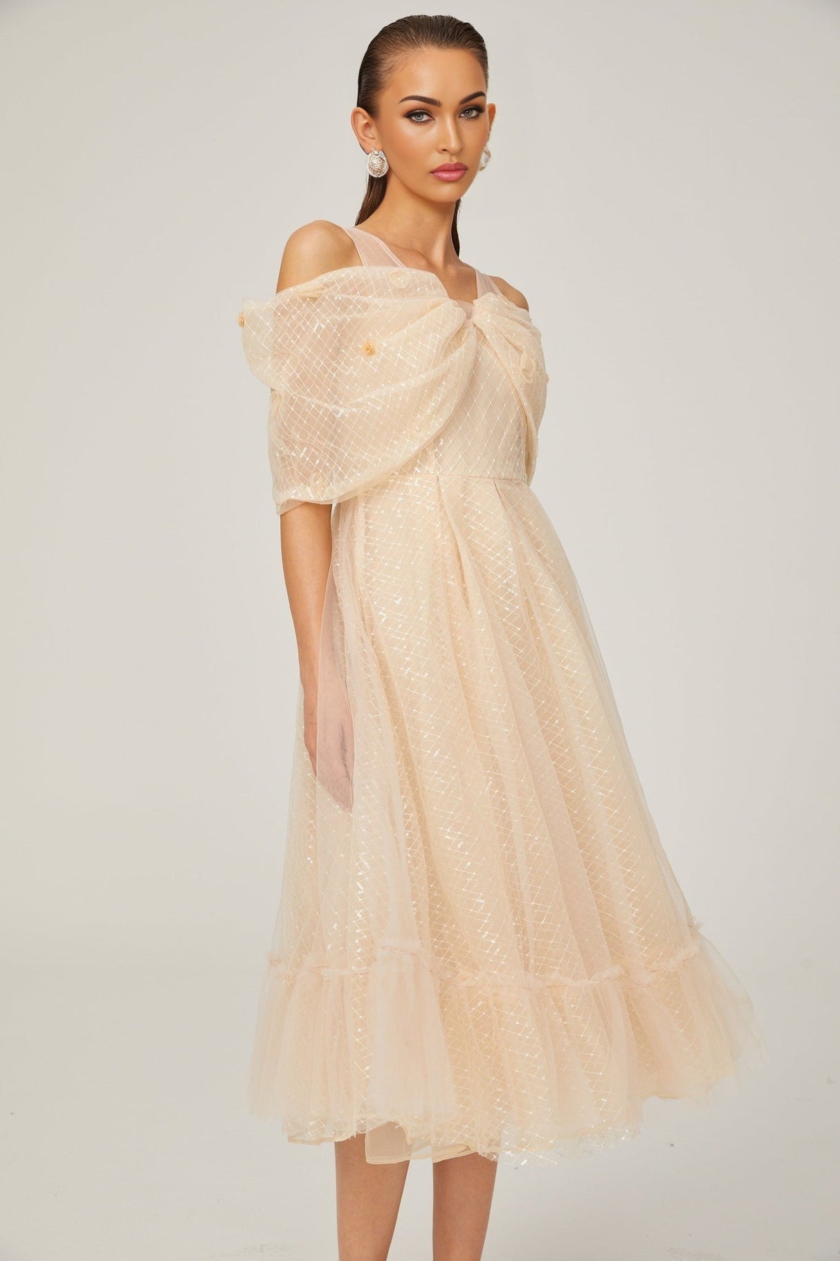 Miriam Check Pattern Midi Dress