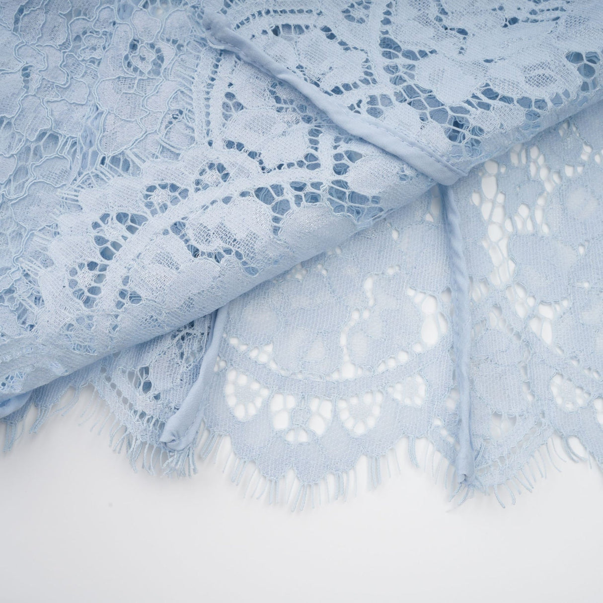 Miriam Floral Midi Dress in Vibrant Blue with Sweetheart Neckline & Scalloped Trim