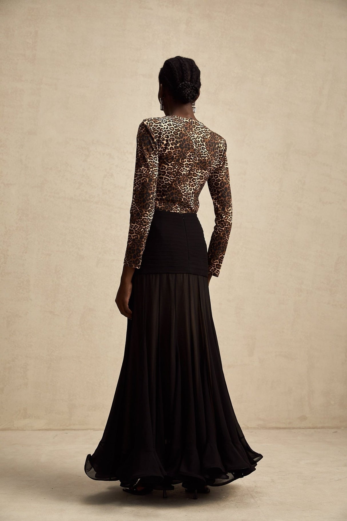 Morgan Bodysuit Brown Leopard Print Stretch Jersey