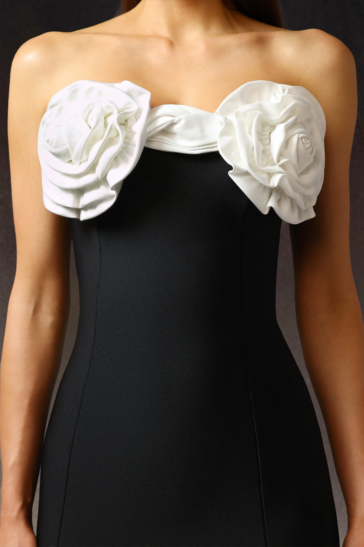 Nadia Black Floral Detail Sleeveless Maxi Dress