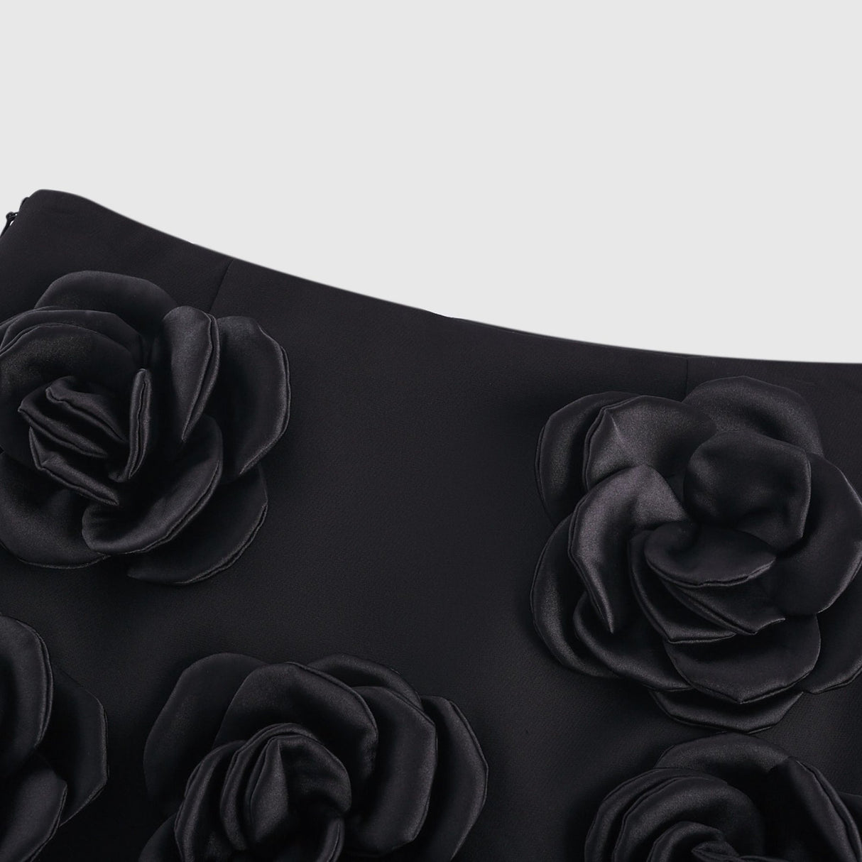 Nalini Black Thigh - Length Shorts With 3D Floral Appliqués