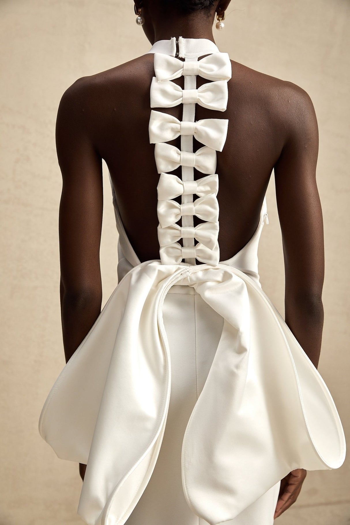 Natalia Dress White Oversize - Bow Maxi