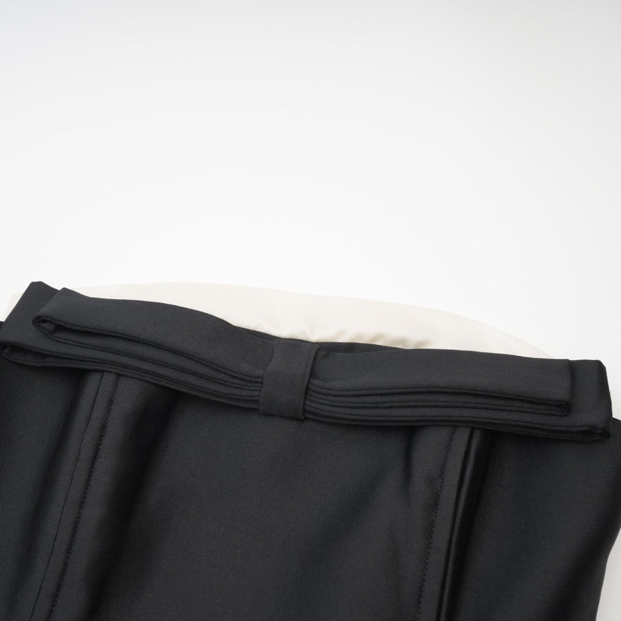 Nicole Midi Dress Black White Strapless Bow Detail Elegance