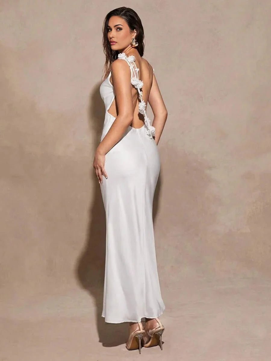 Ninetta Maxi Dress - Mermaid Hem Shape - Slim Fit Type - Sleeveless - Spaghetti Strap Neckline - Wedding Occasion - Premium Quality