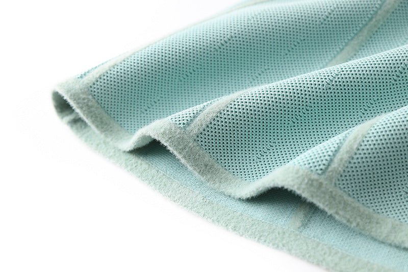 Ninfa Dress - Flared A - Line Silhouette - Halter Neck Style - Vertical Ribbed Pattern - Fashion - Forward Design