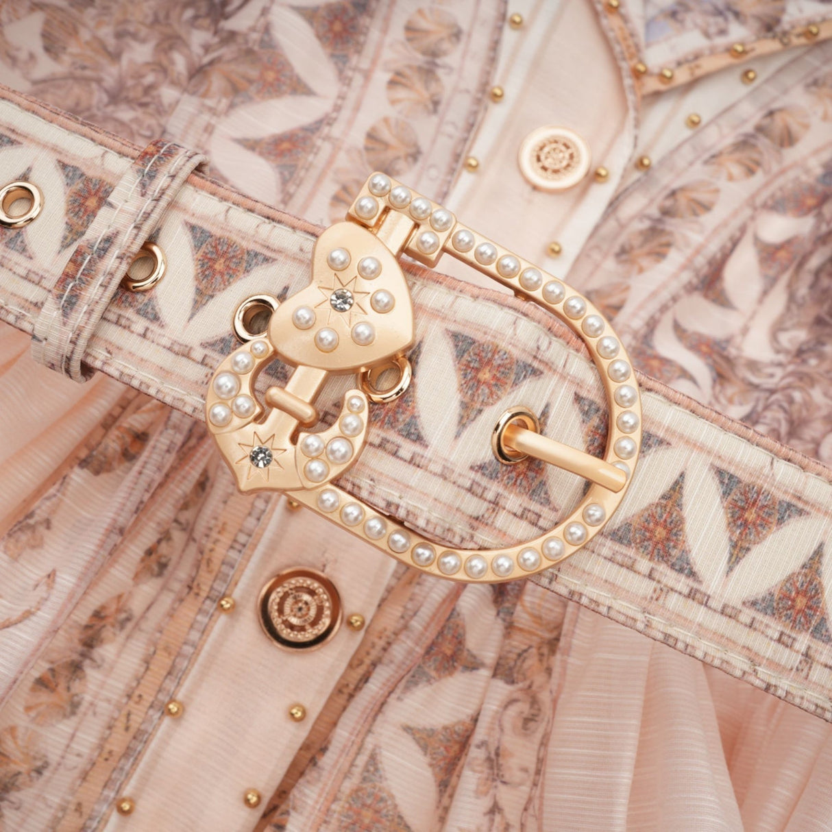 Ninfa Mini Dress with Pattern Print and Belt