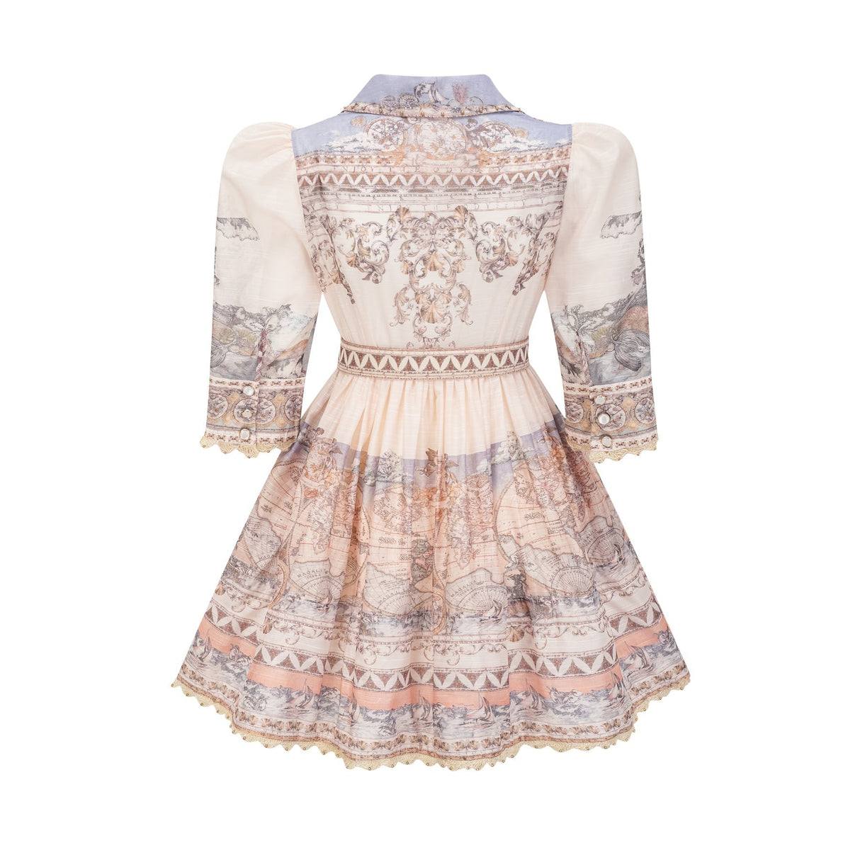 Ninfa Mini Dress with Pattern Print and Belt